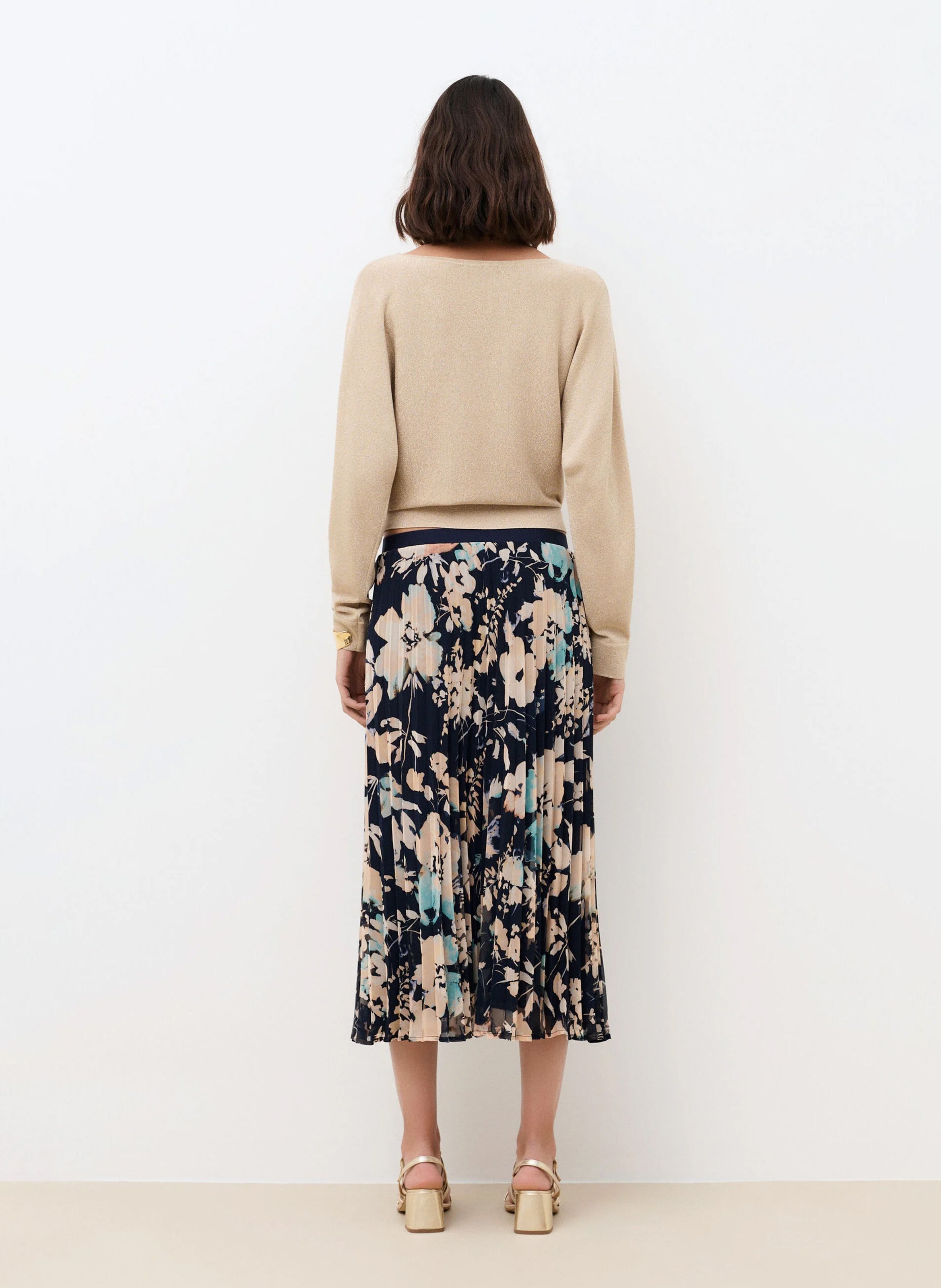 Jupe midi évasée  CAROLL Bleu