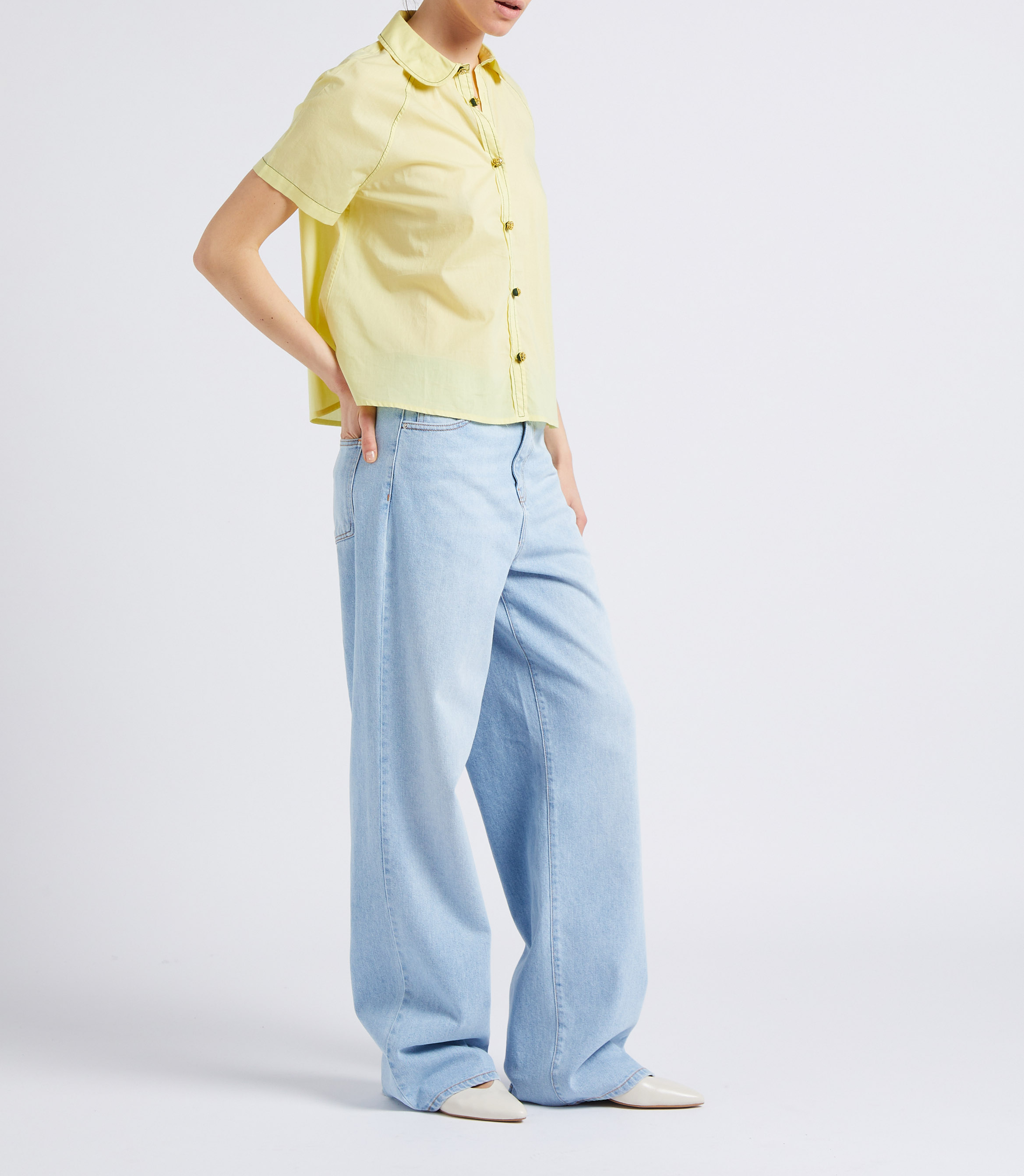 Heeled leather sandals JONAK White