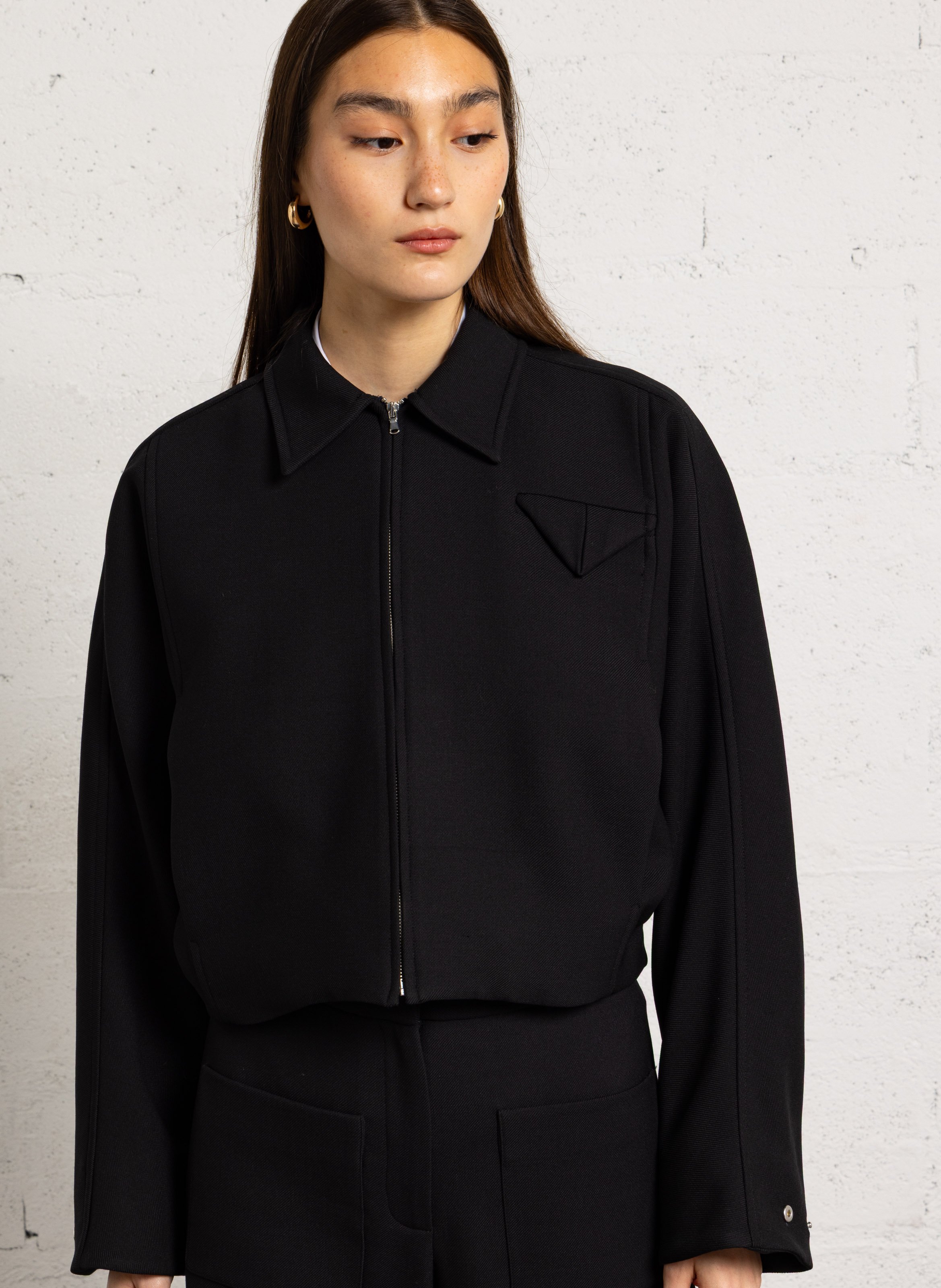 Veste courte ample zippée unie MARGAUX LONNBERG Noir