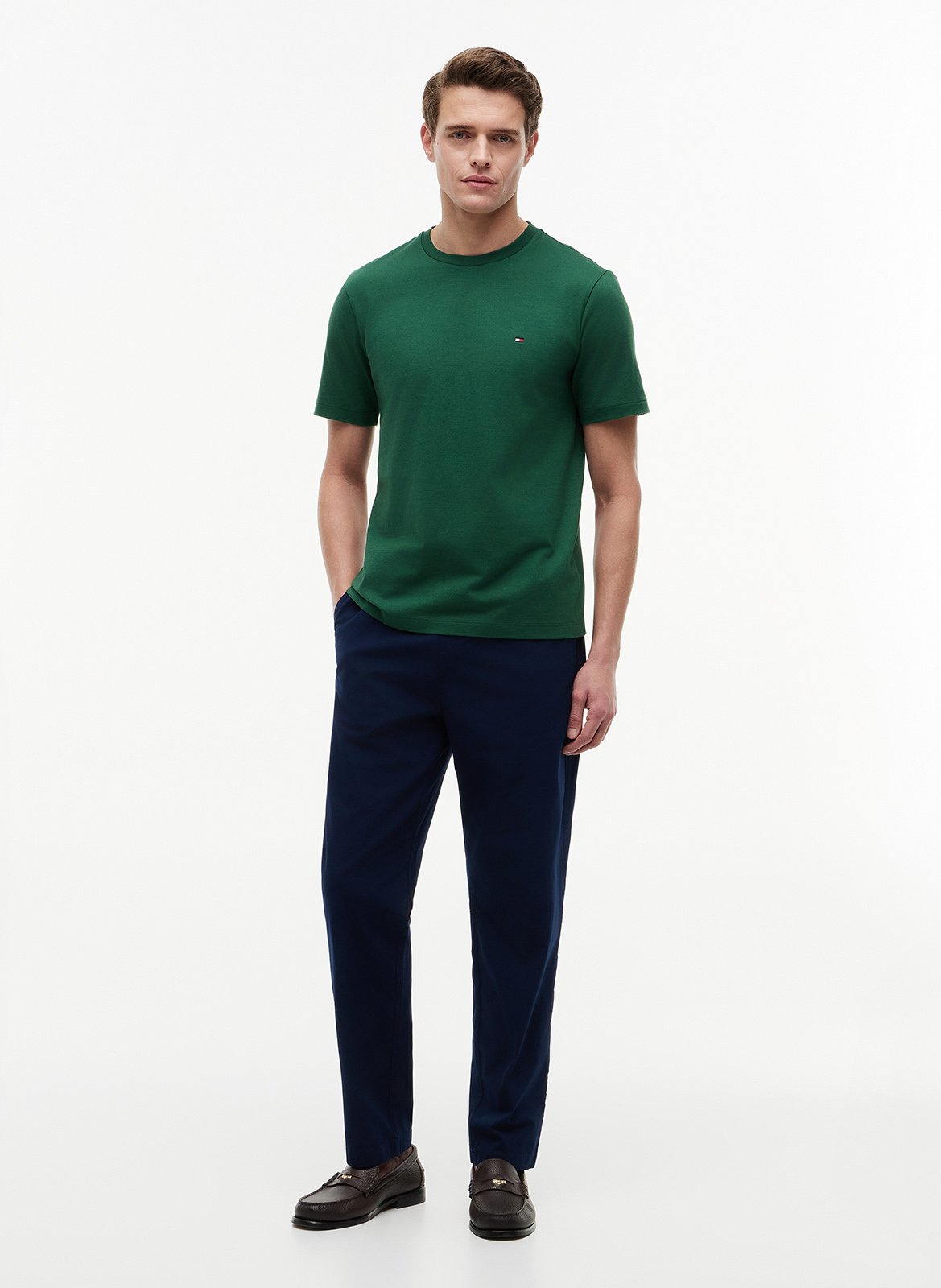 Katoenen T-shirt met ronde hals Groen