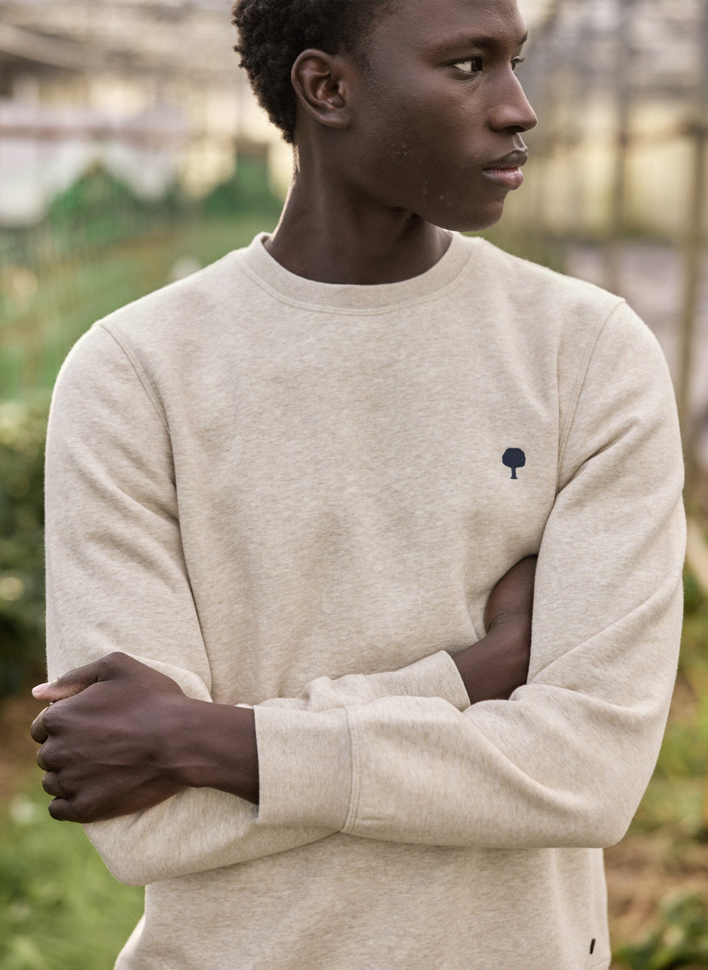Gerade geschnittenes Sweatshirt aus Baumwoll-Mix | Beige FAGUO Herren