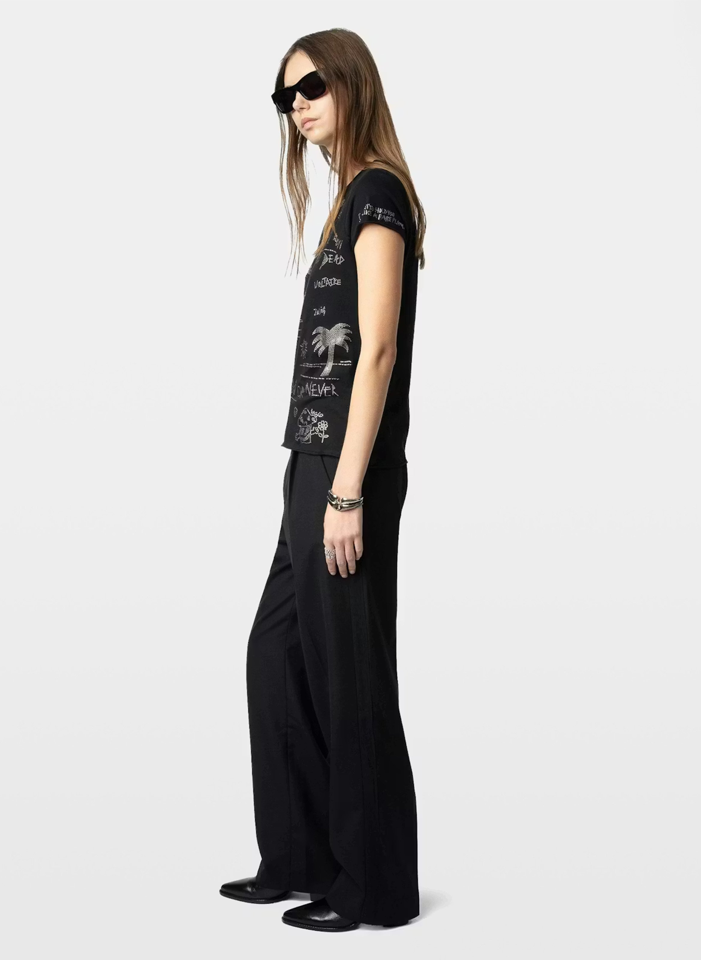 Tee-shirt tunisien en coton ZADIG&VOLTAIRE Noir