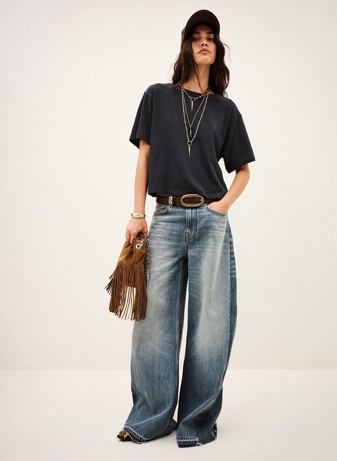 Bedrucktes T-Shirt BA&SH Blau