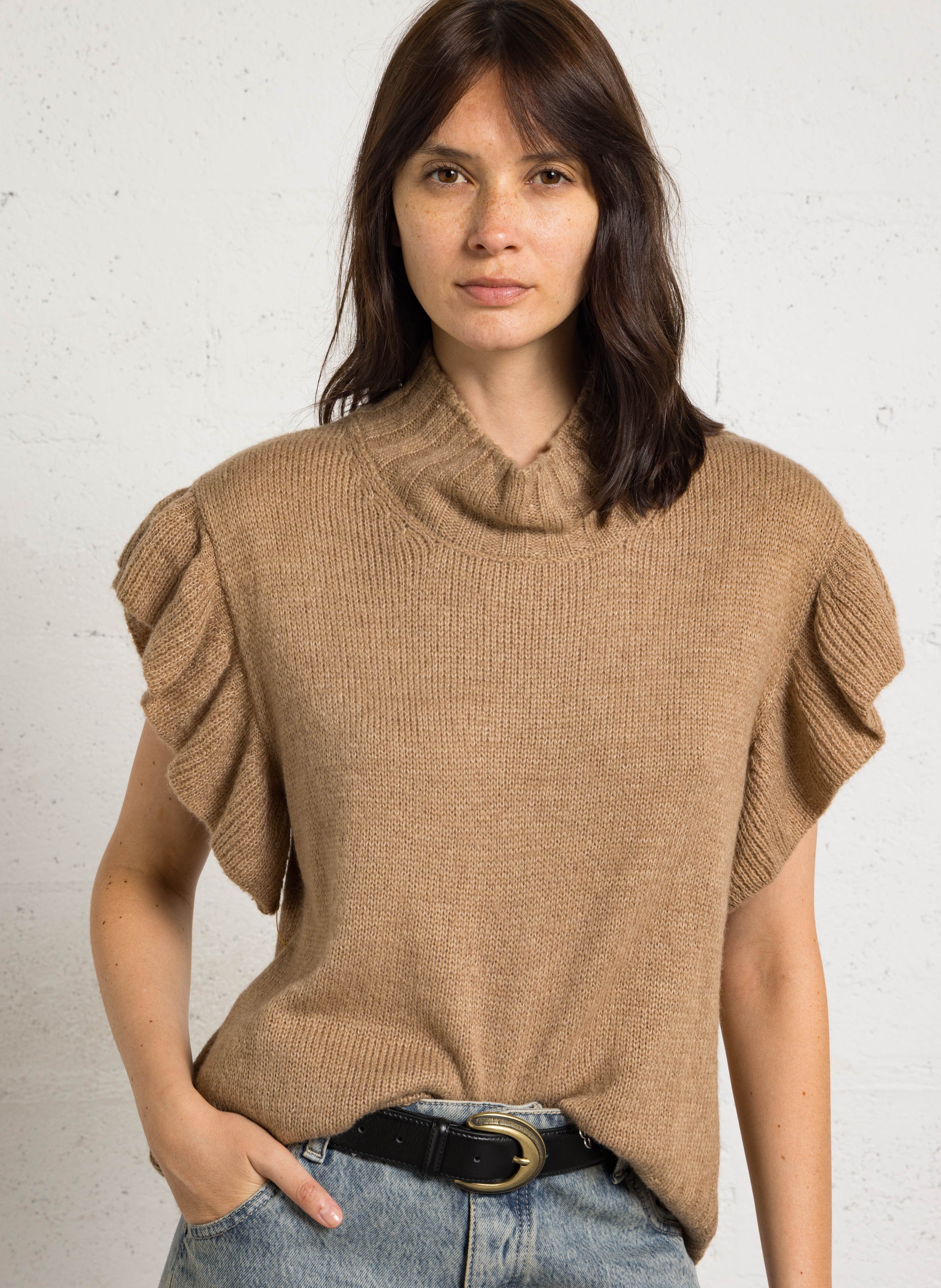 High neck short sleeve sweater PLEASE