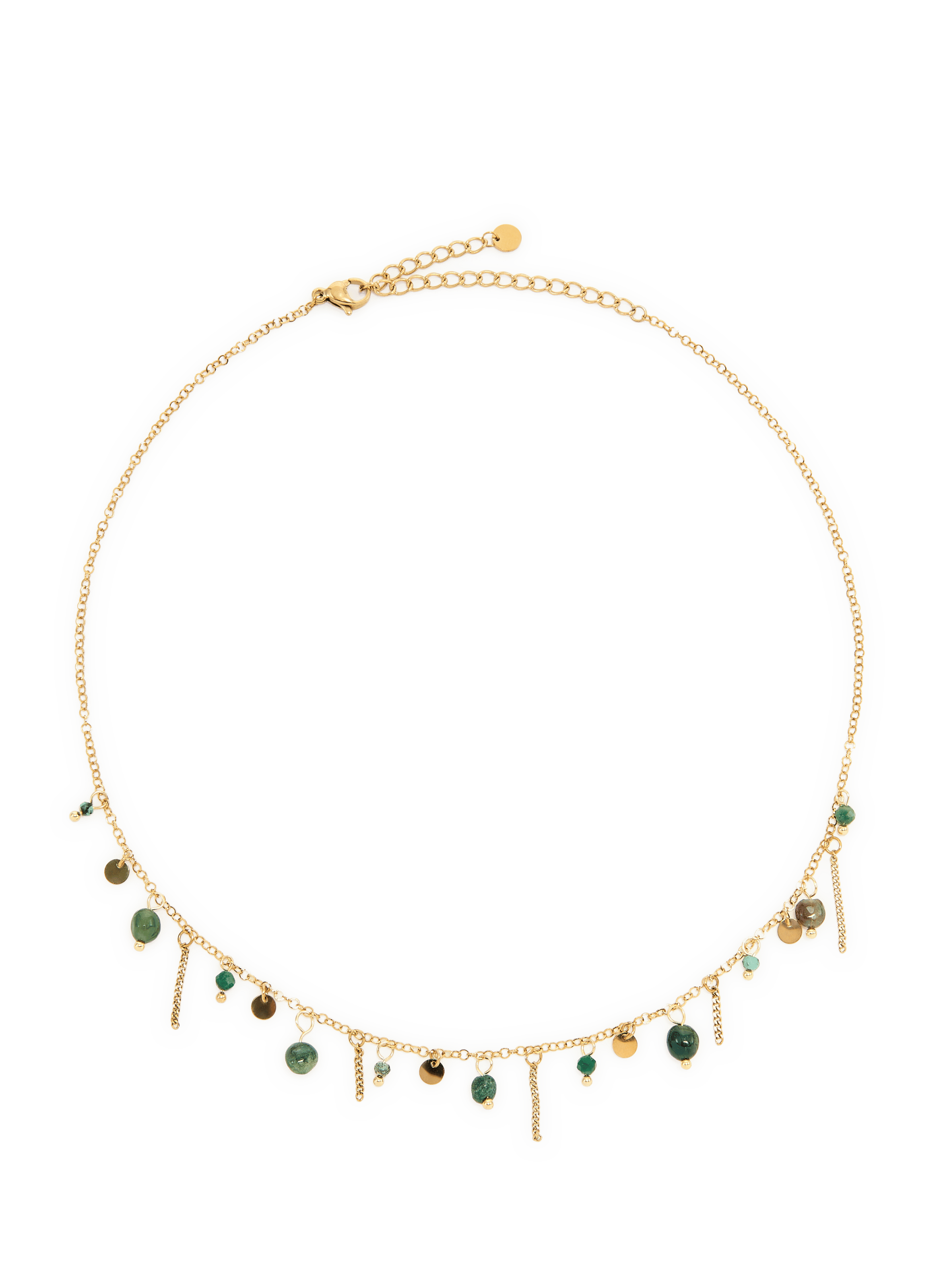 Steel necklace with gemstones AU PRINTEMPS PARIS Golden