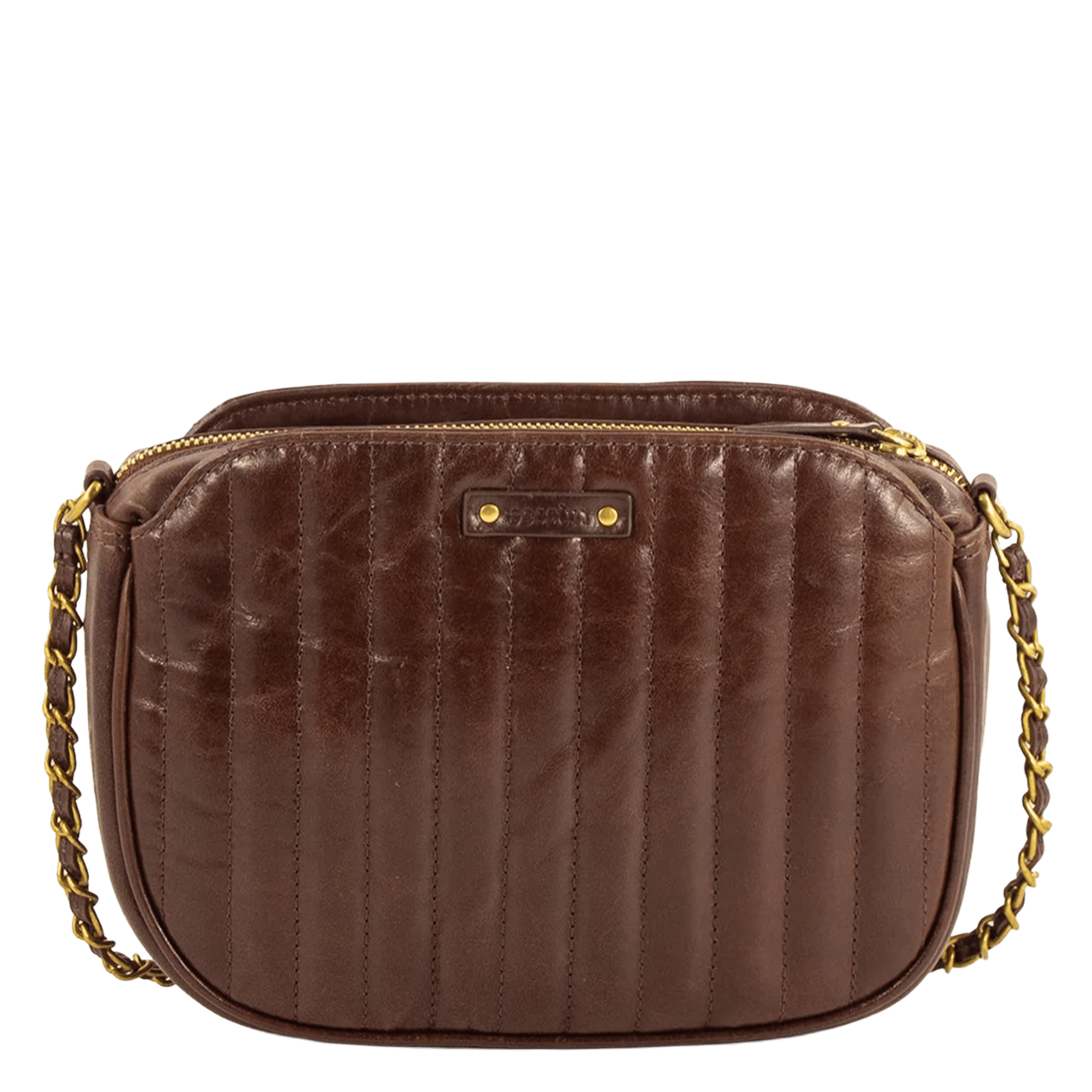 Bolso bandolera de piel de cordero SESSUN Marron