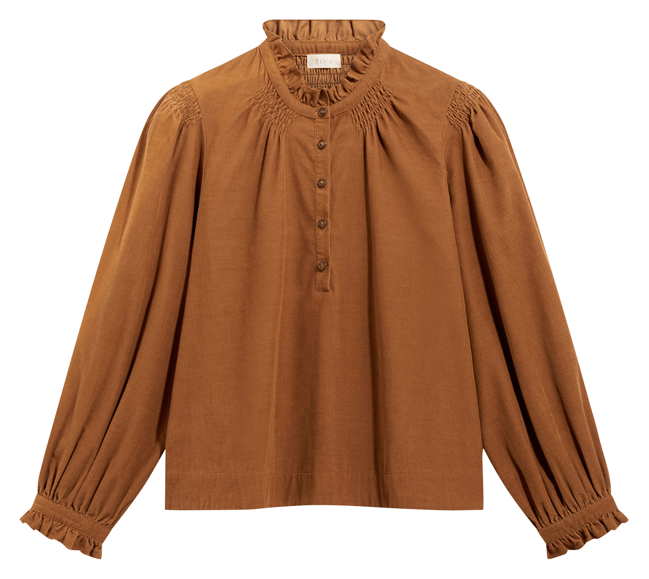 Weite Baumwollbluse PABLO Braun