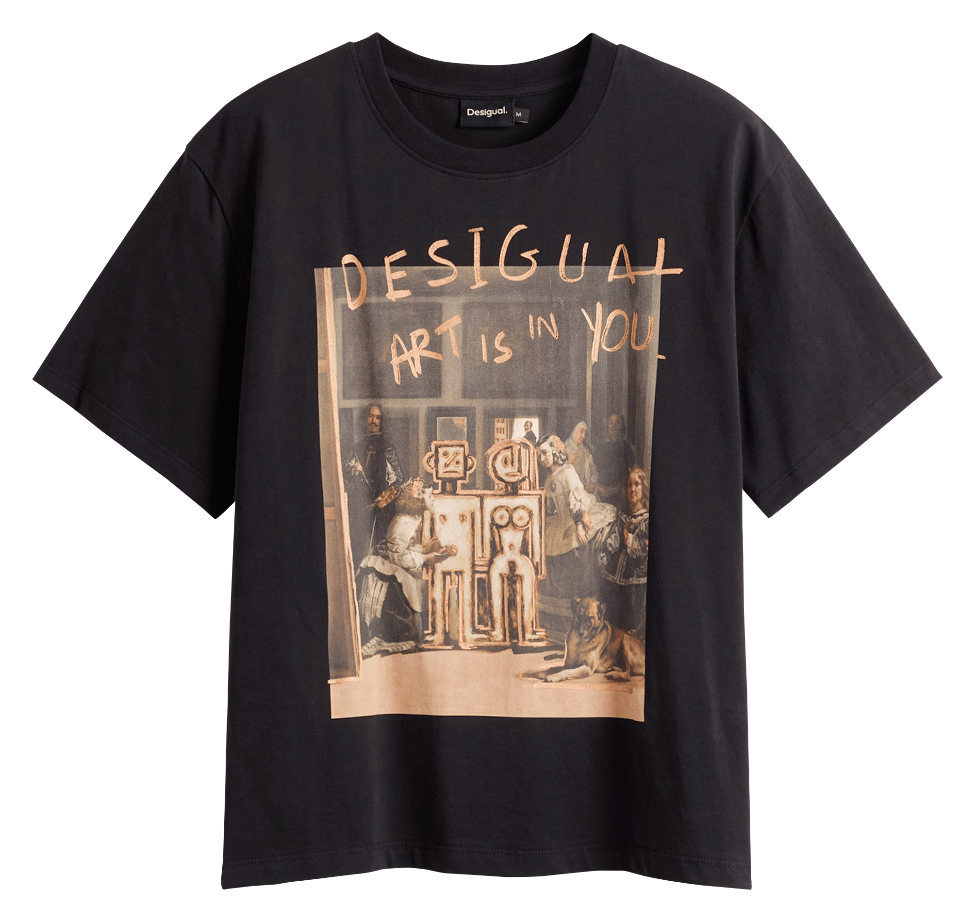 Rundhals-T-Shirt aus Baumwolle DESIGUAL Schwarz