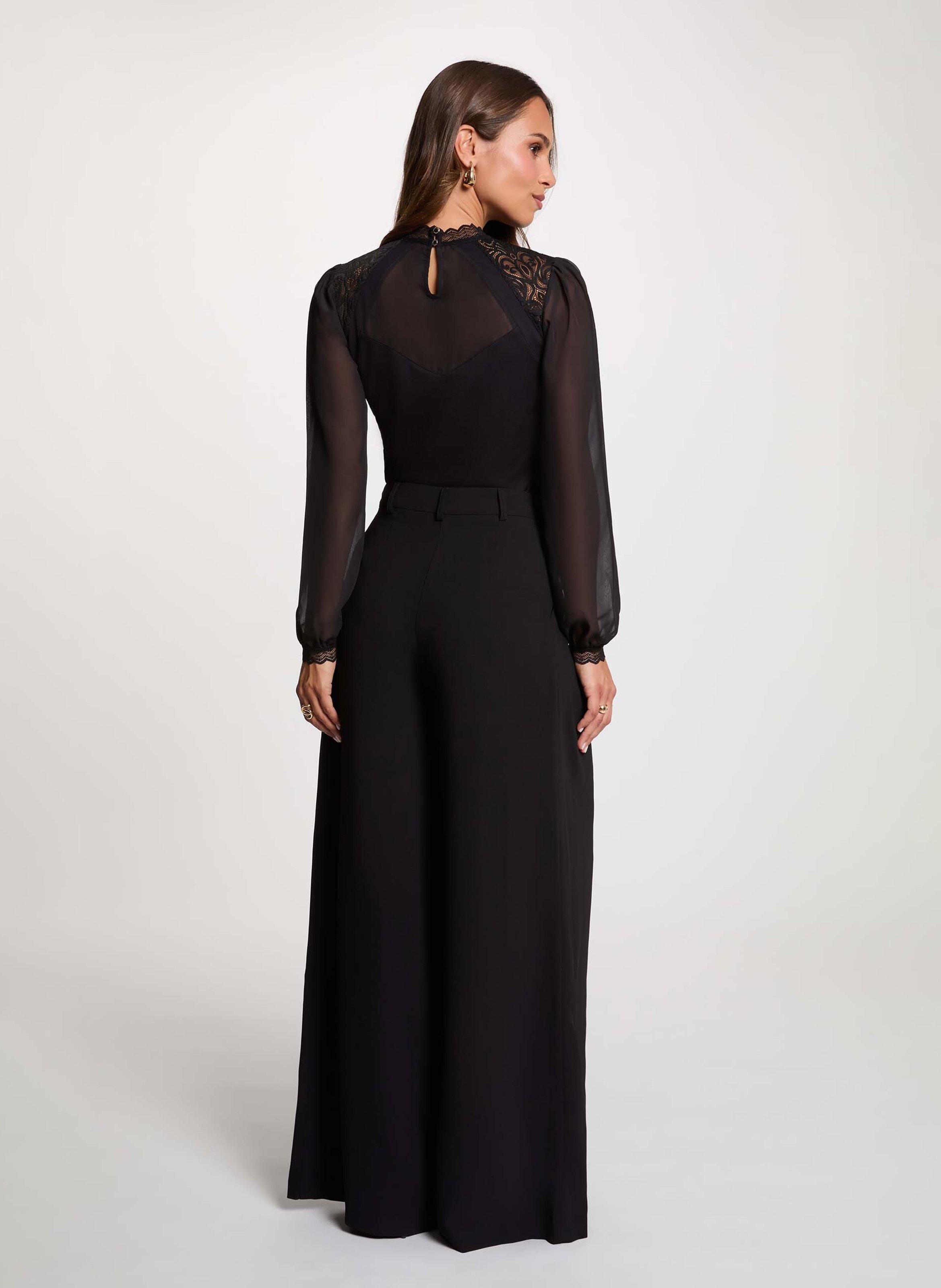 High-waisted wide-leg pants MORGAN Black