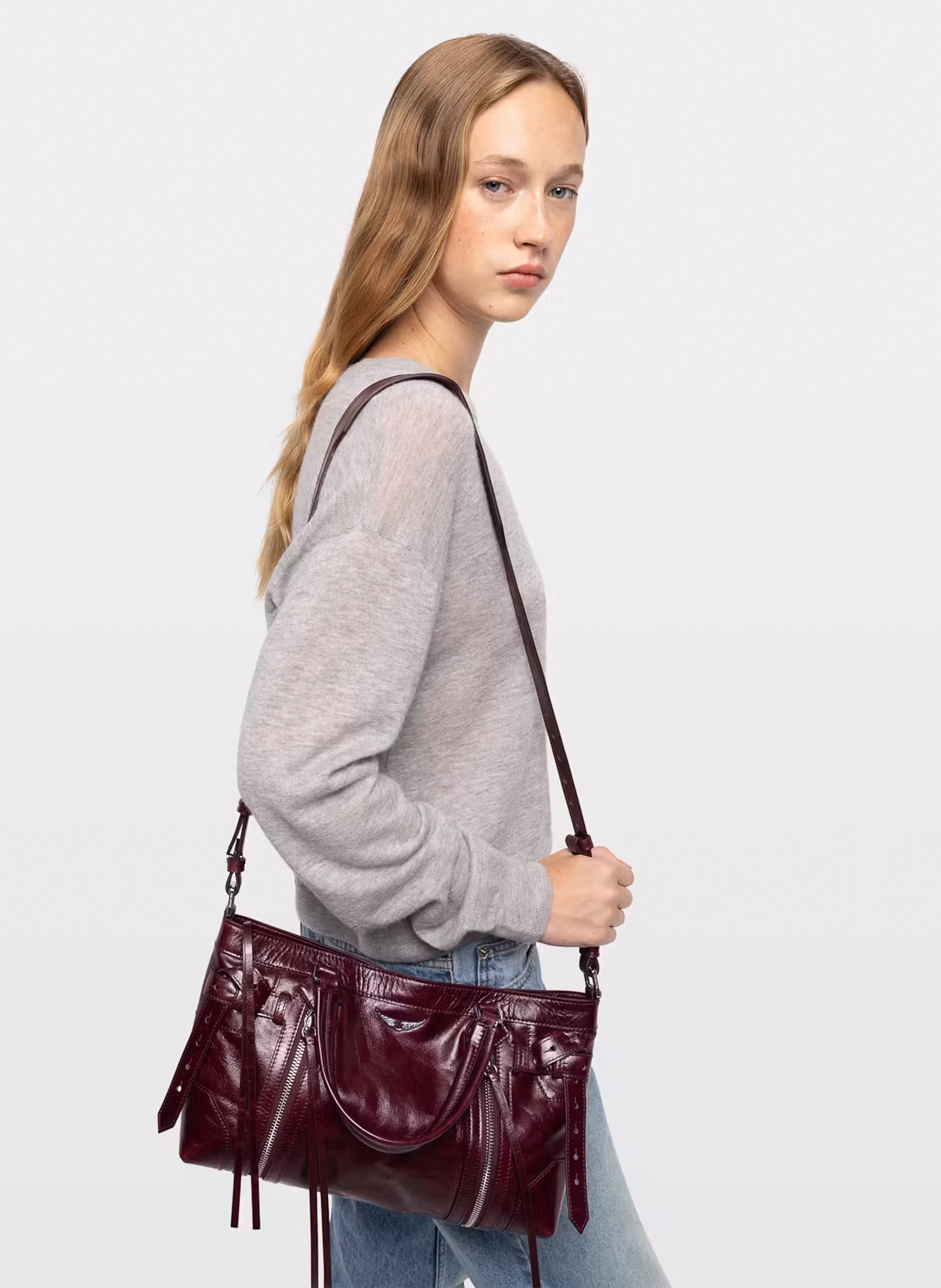 Sac bandoulière en cuir ZADIG&VOLTAIRE Violet