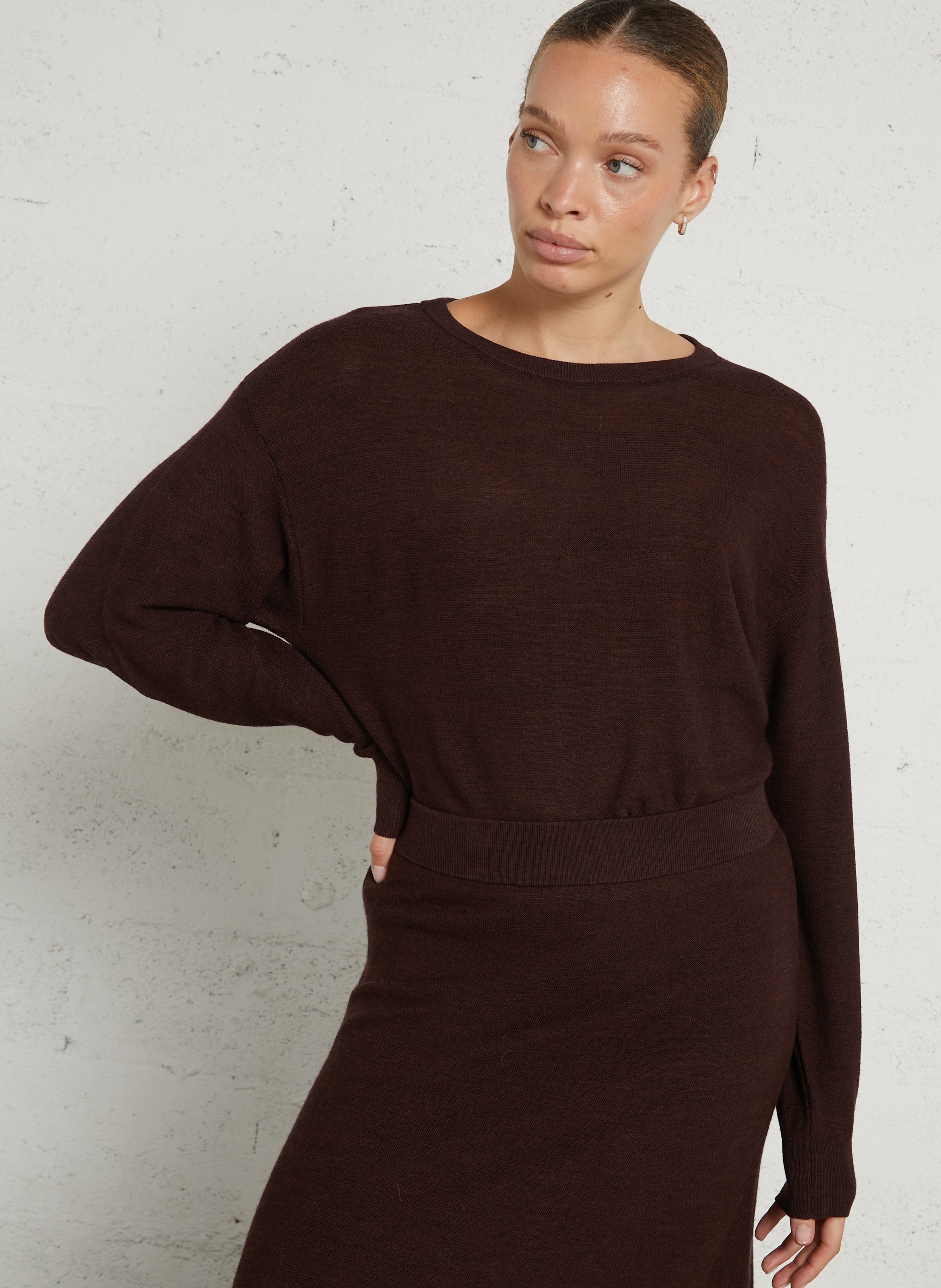Pull droit col rond  MAISON 123 Violet