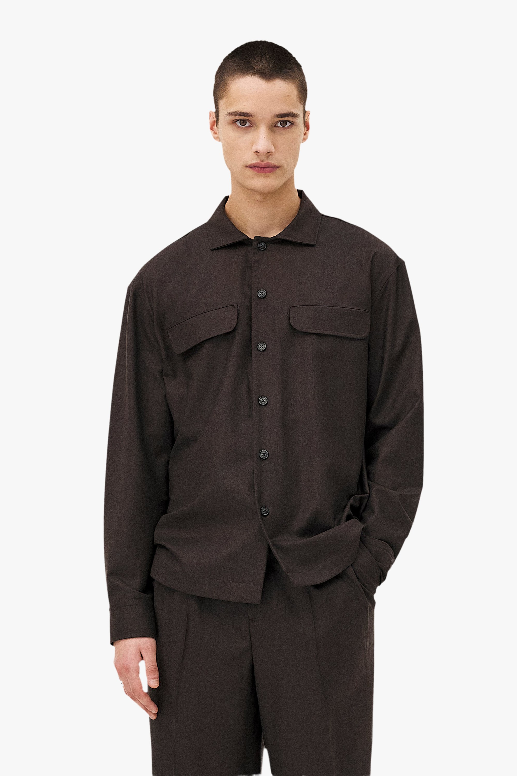 Flap Pocket Shirt March | Brown Noyoco Men