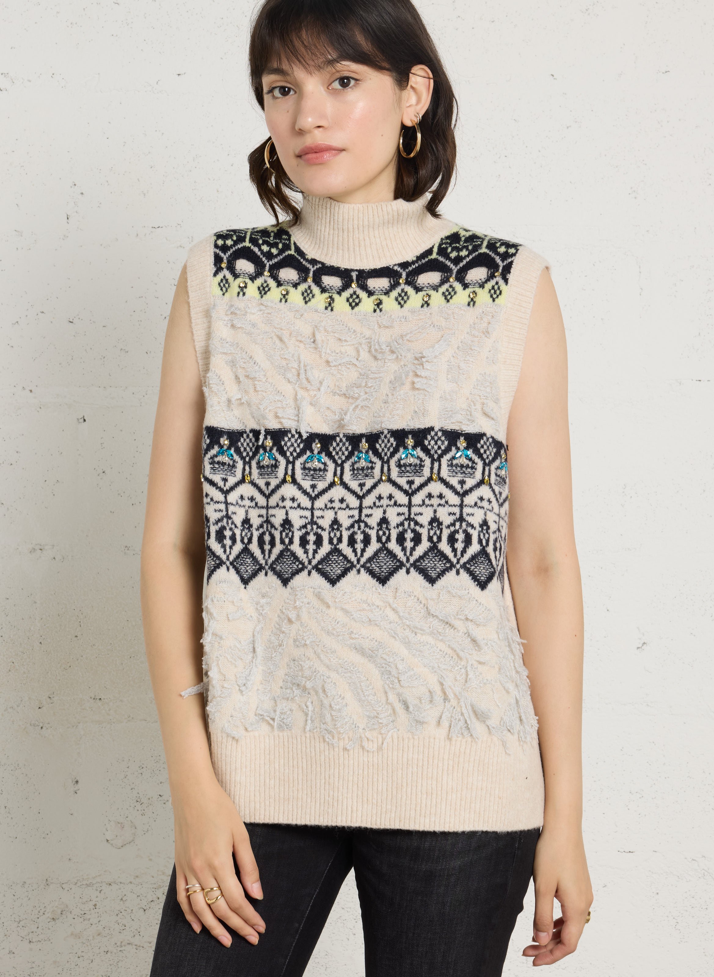 Gilet sans manches col montant droit  LIU JO Multicolore