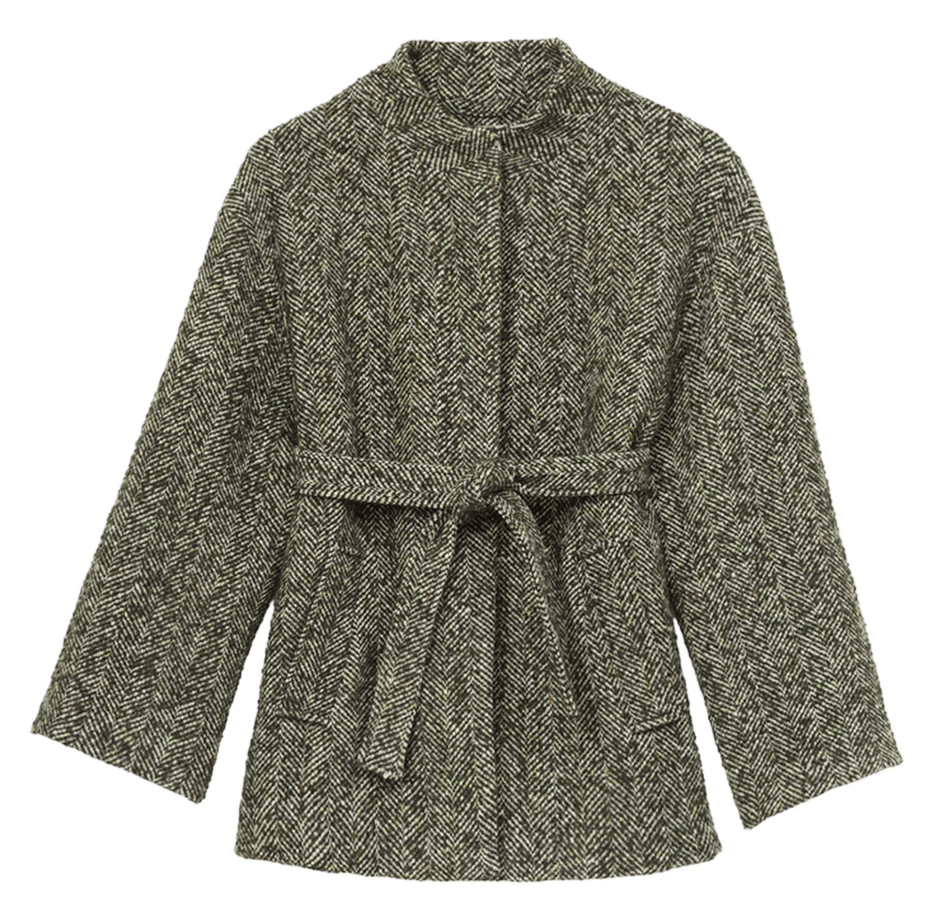 Veste col montant en tweed chevrons VANESSA BRUNO Kaki