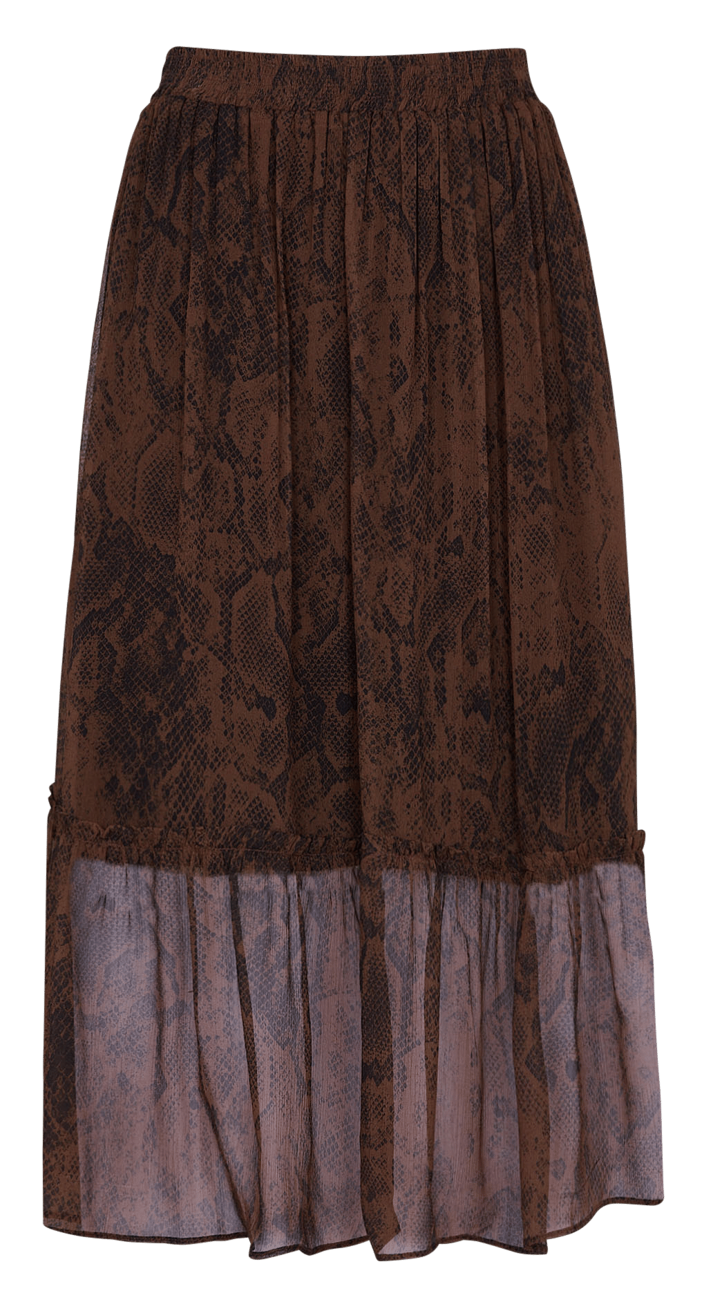 Python-print flared skirt BERENICE Brown