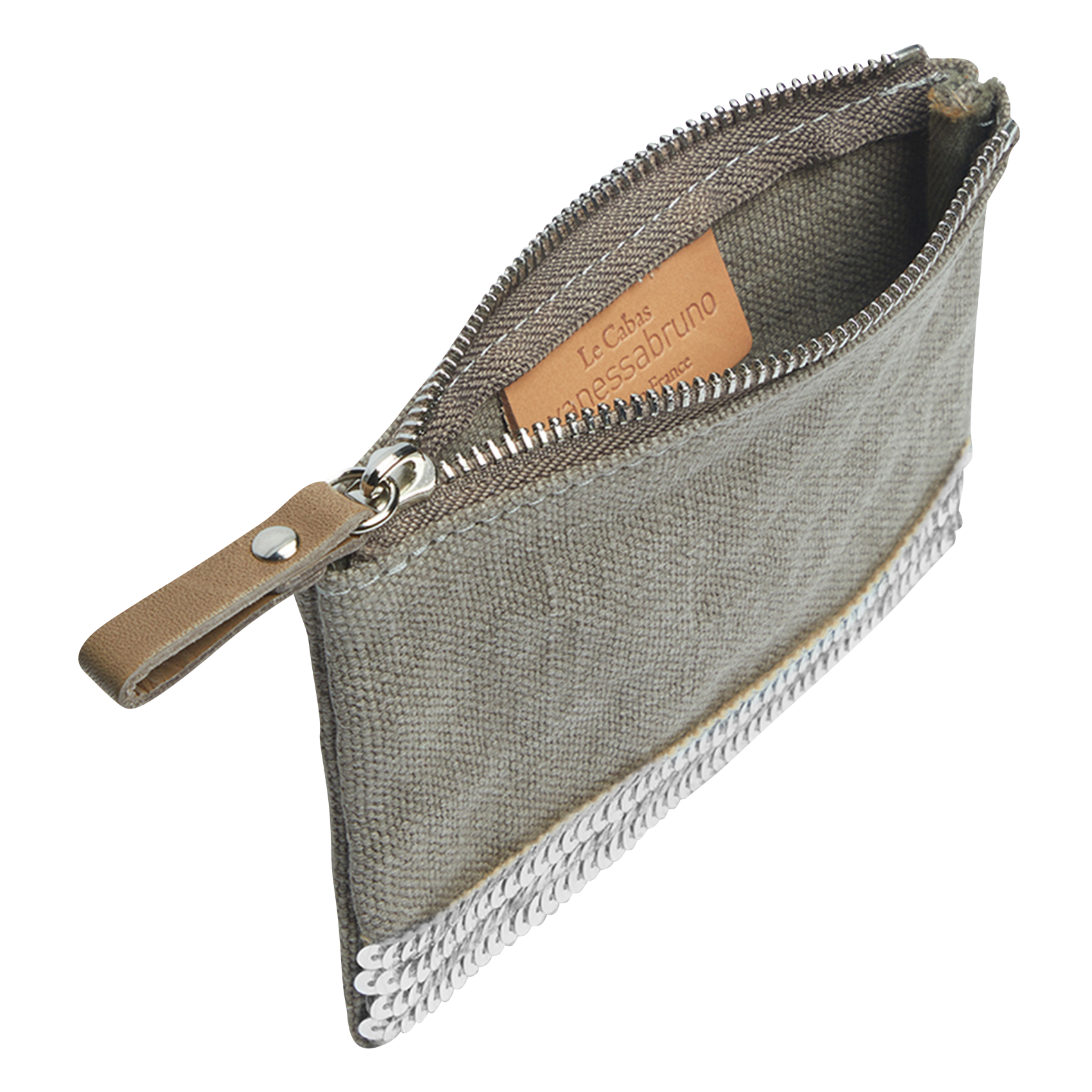 Trousse en lin et sequins VANESSA BRUNO Beige