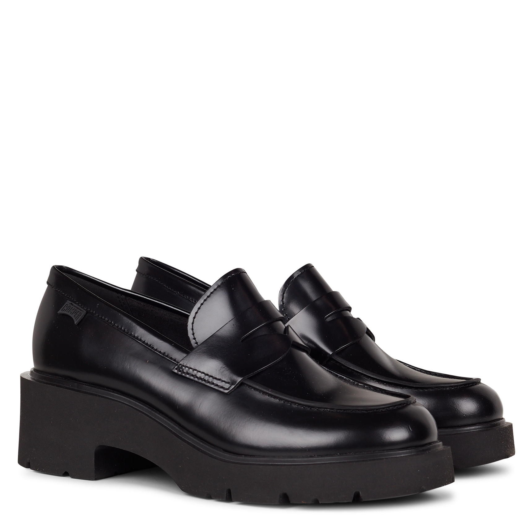 Leather moccasins CAMPER Black