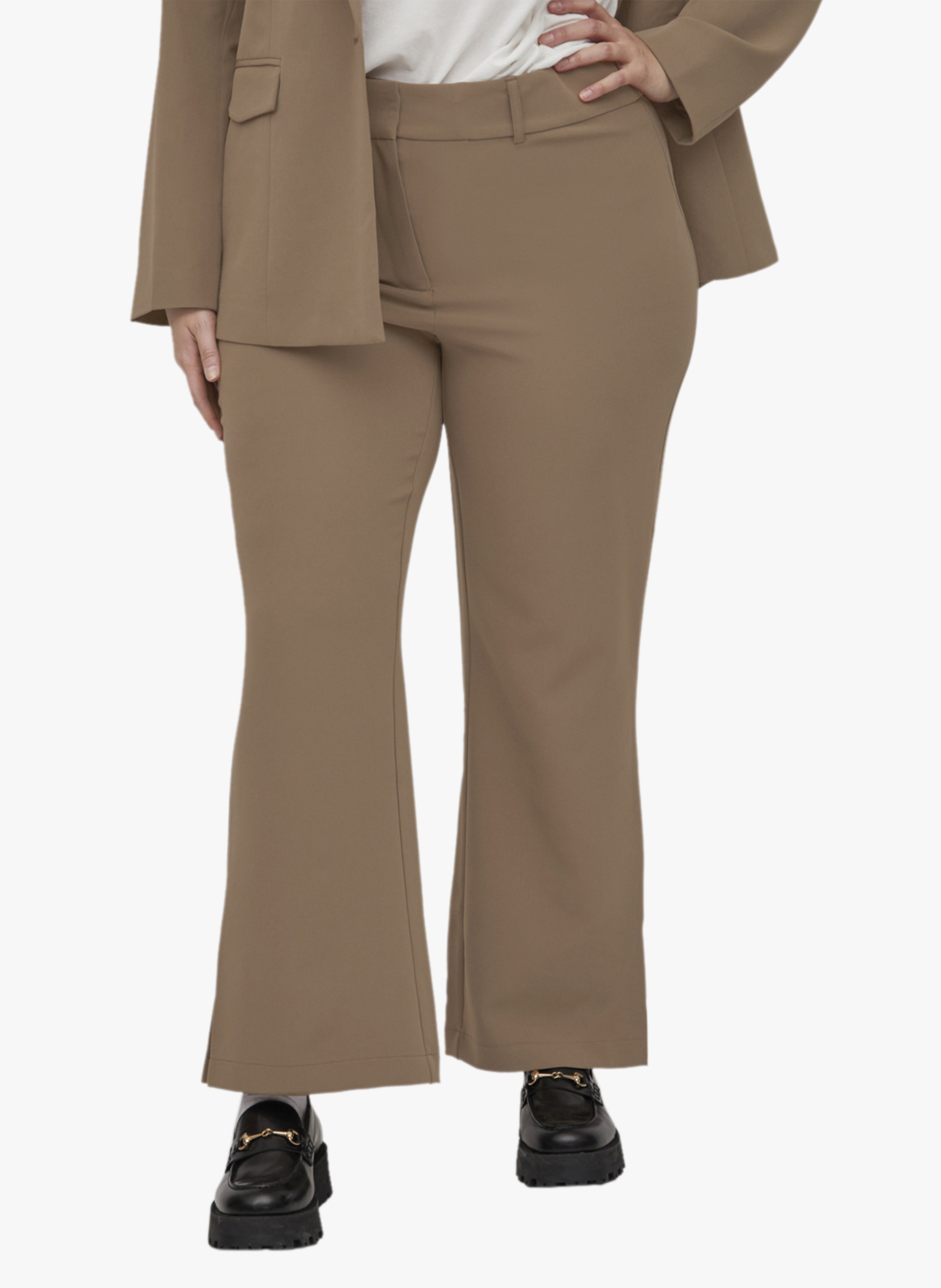 Pantalon large classique EVOKED Marron