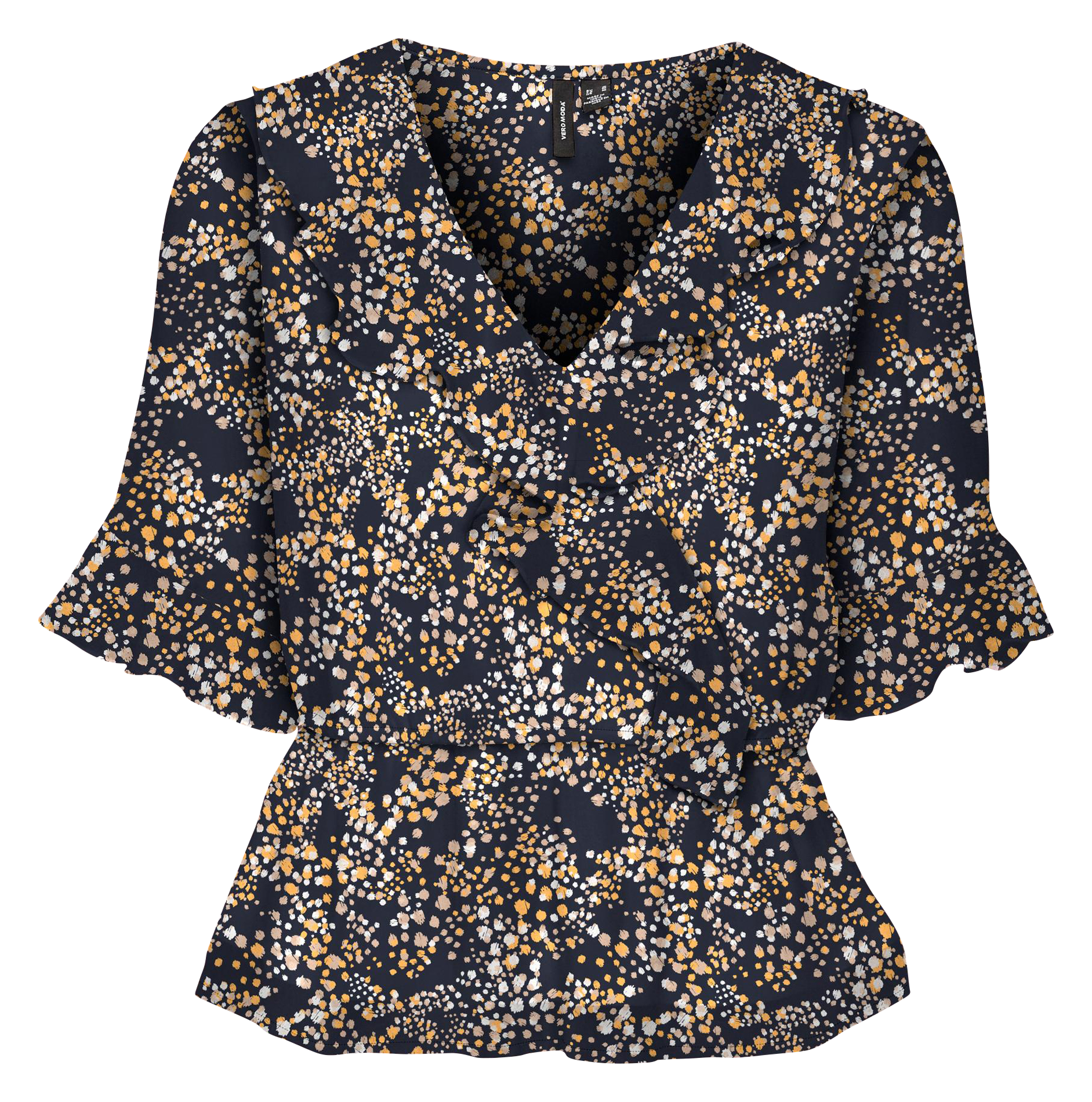 Printed V-neck blouse VERO MODA CURVE