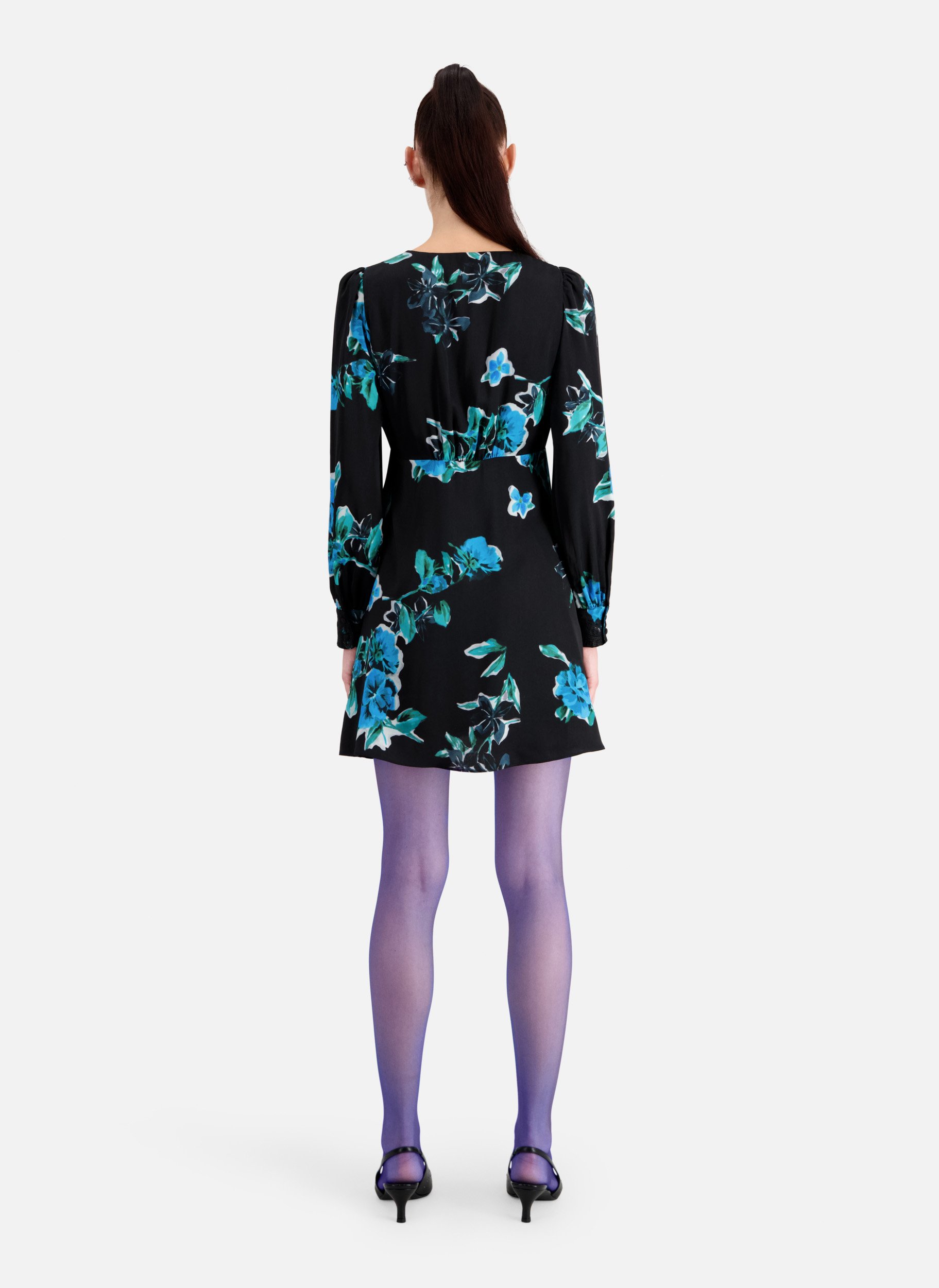 Robe courte col V imprimée  THE KOOPLES Bleu