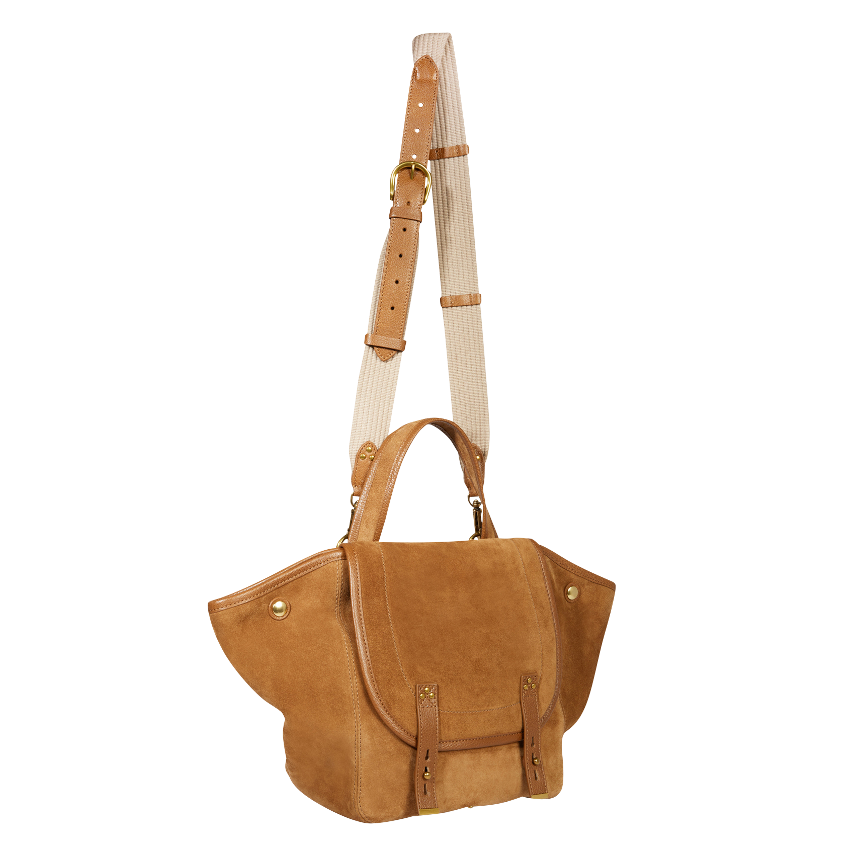 Suede-effect leather tote bag JEROME DREYFUSS Brown