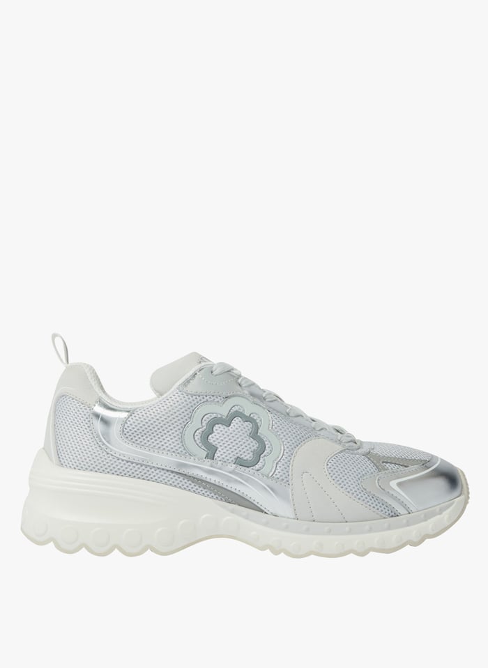 Baskets Basses En Mesh Argent Maje Femme Place des Tendances