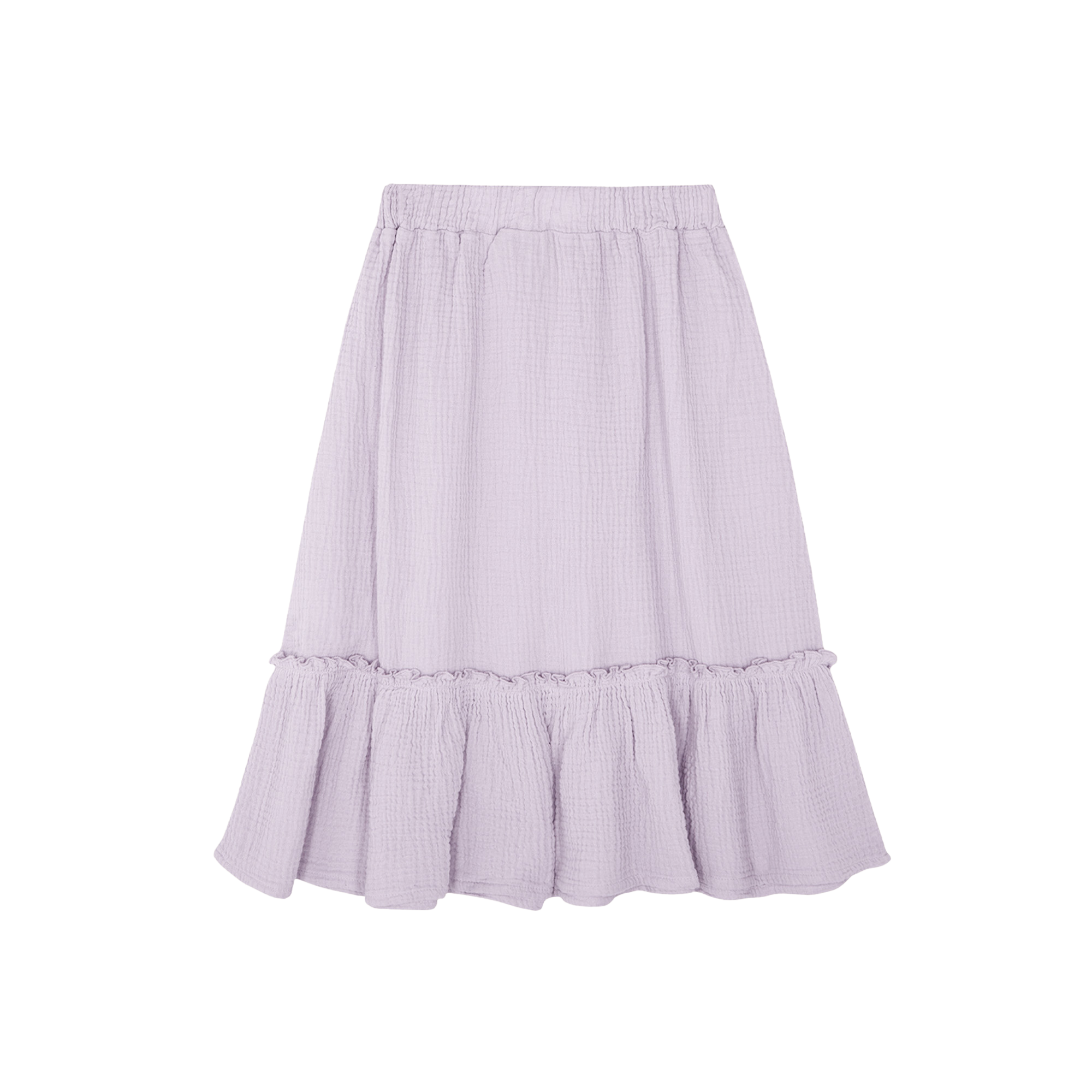 Ruffled cotton midi skirt THE CAMPAMENTO Purple