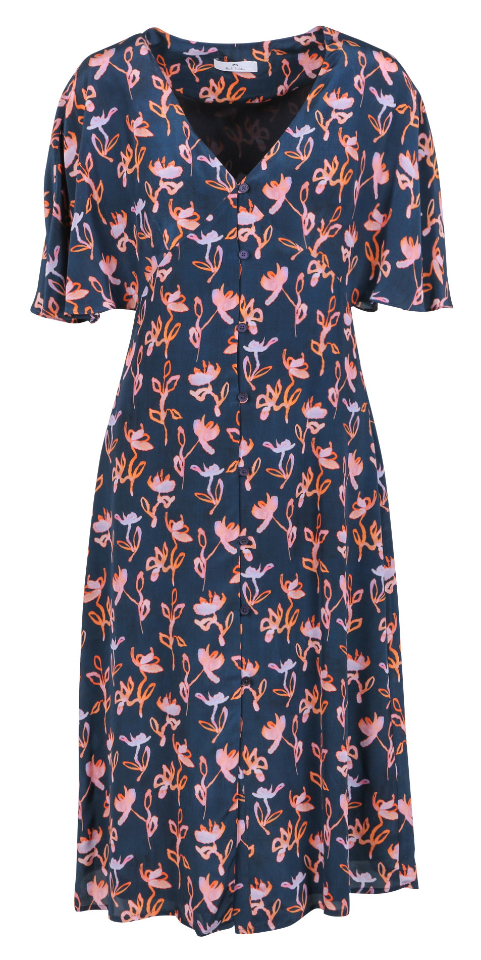 Floral print V-neck midi dress PAUL SMITH Blue