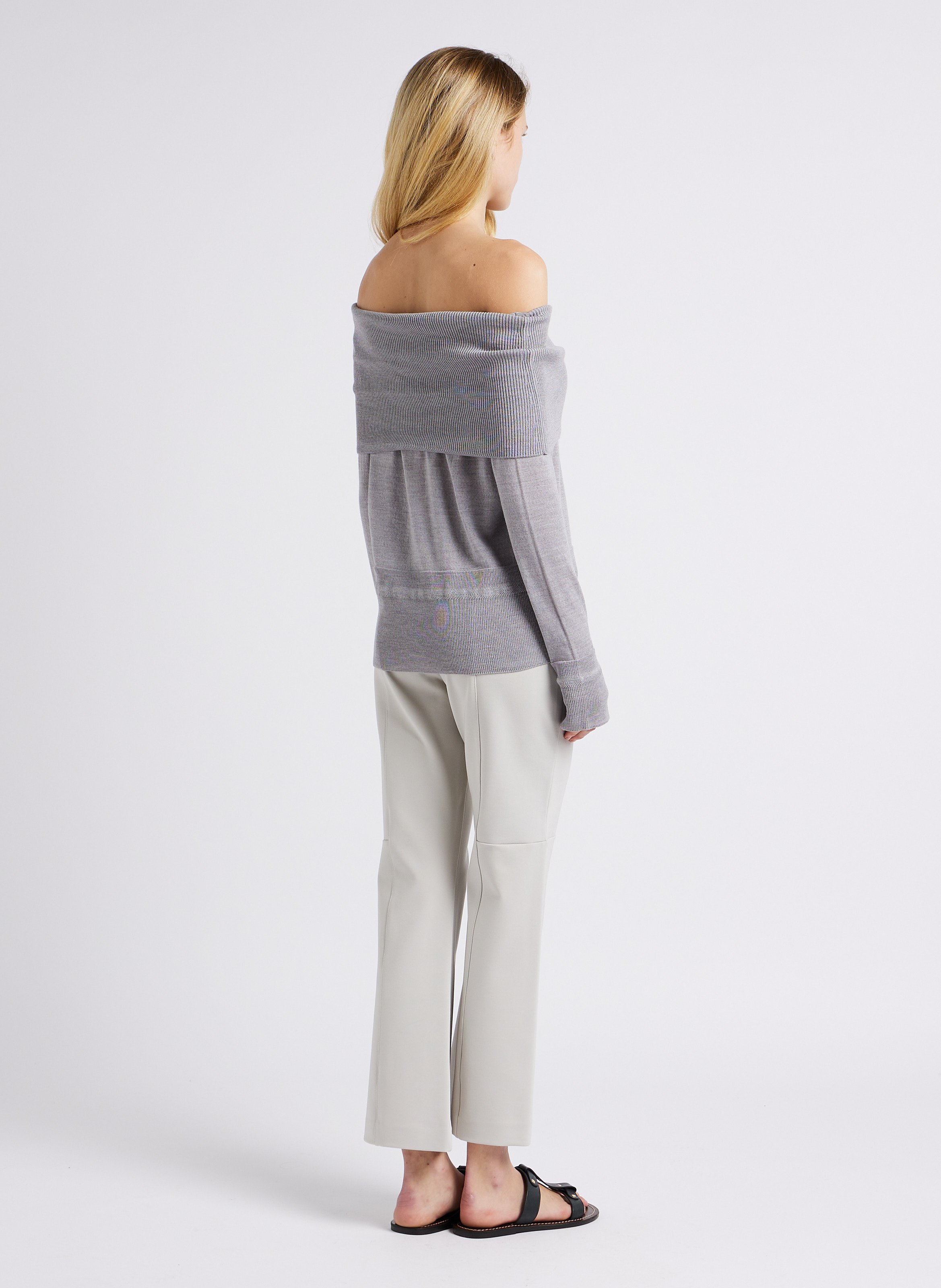 Front-pleated high-waist pants MAX MARA LEISURE Grey