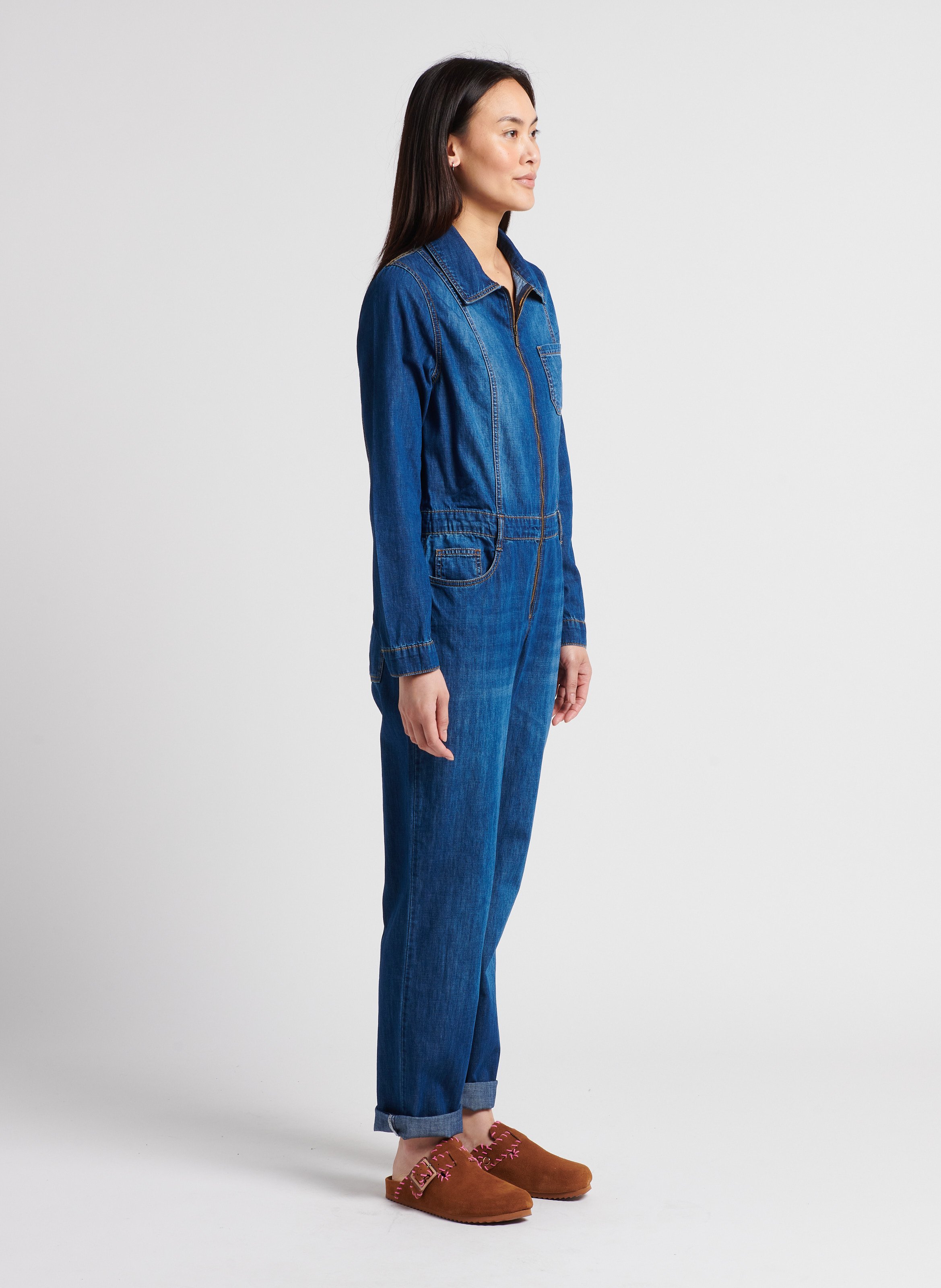 Muil met stiksels in suède leer COLORS OF CALIFORNIA Beige