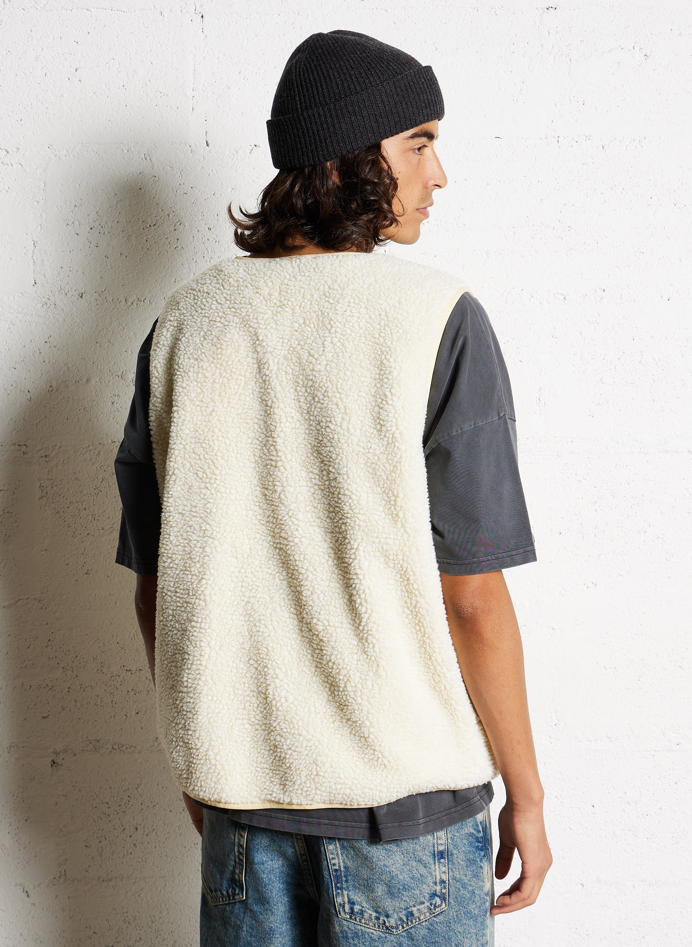 Veste col rond en sherpa  AMERICAN VINTAGE Beige