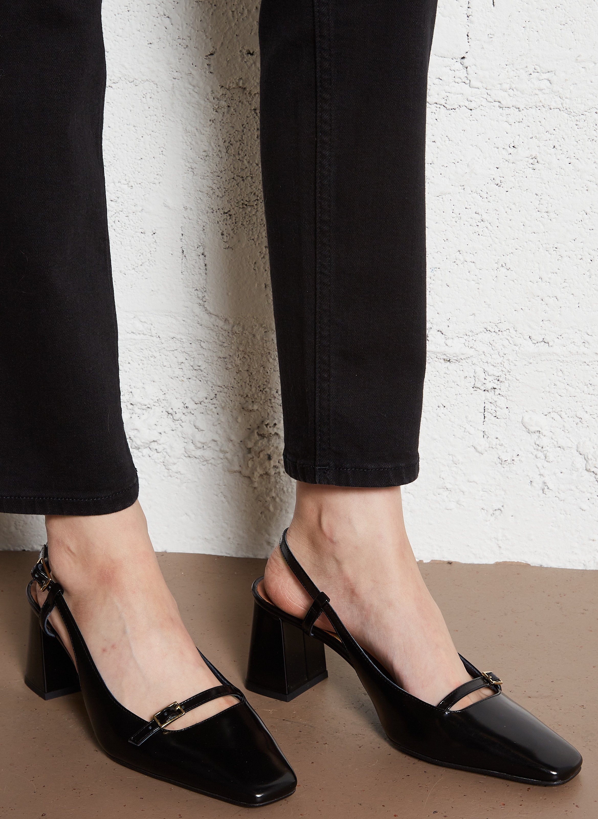 Lakleren mocassins met open achterkant JONAK Zwart