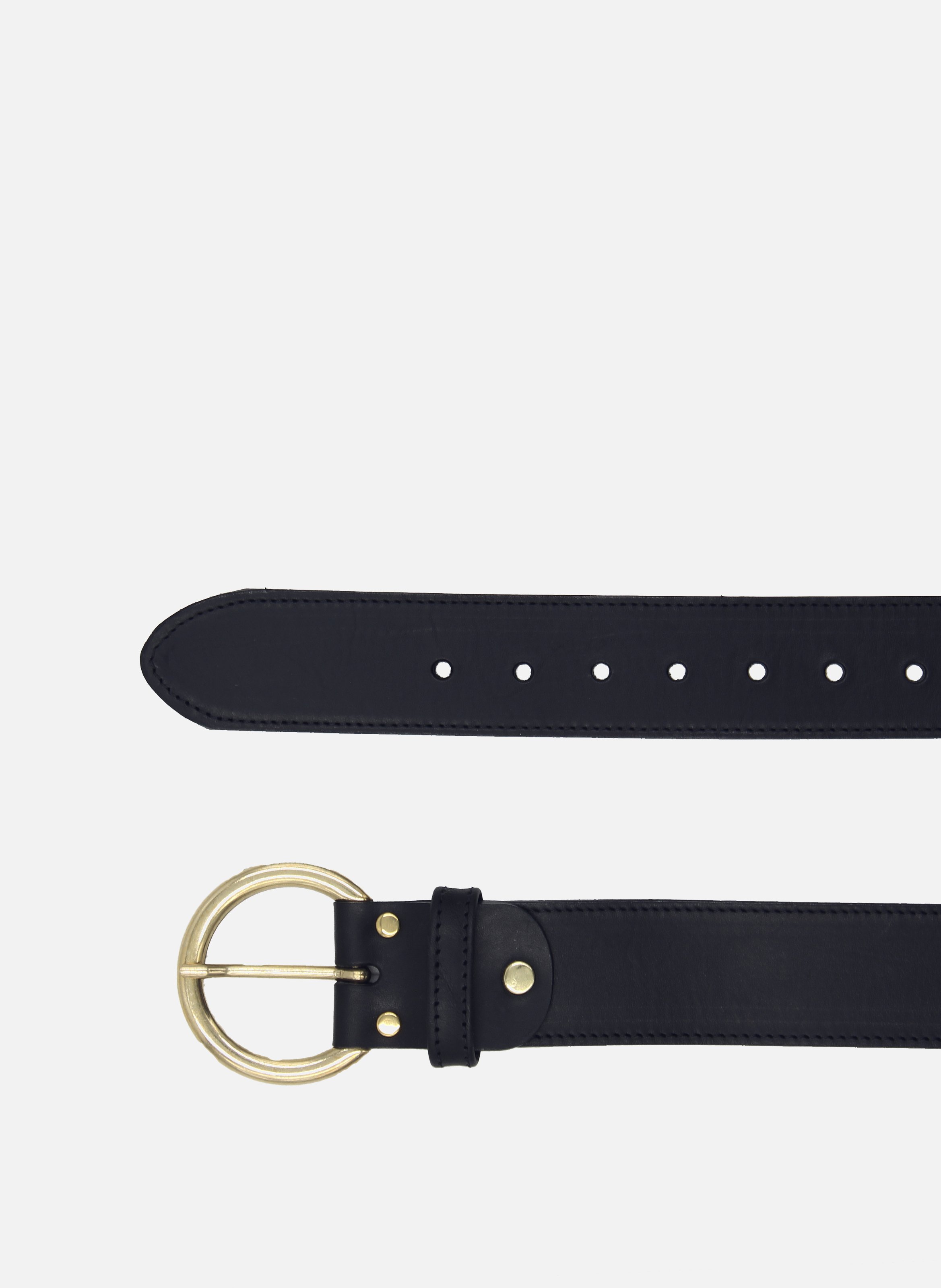 Smooth leather bohemian belt JULES & JENN Black