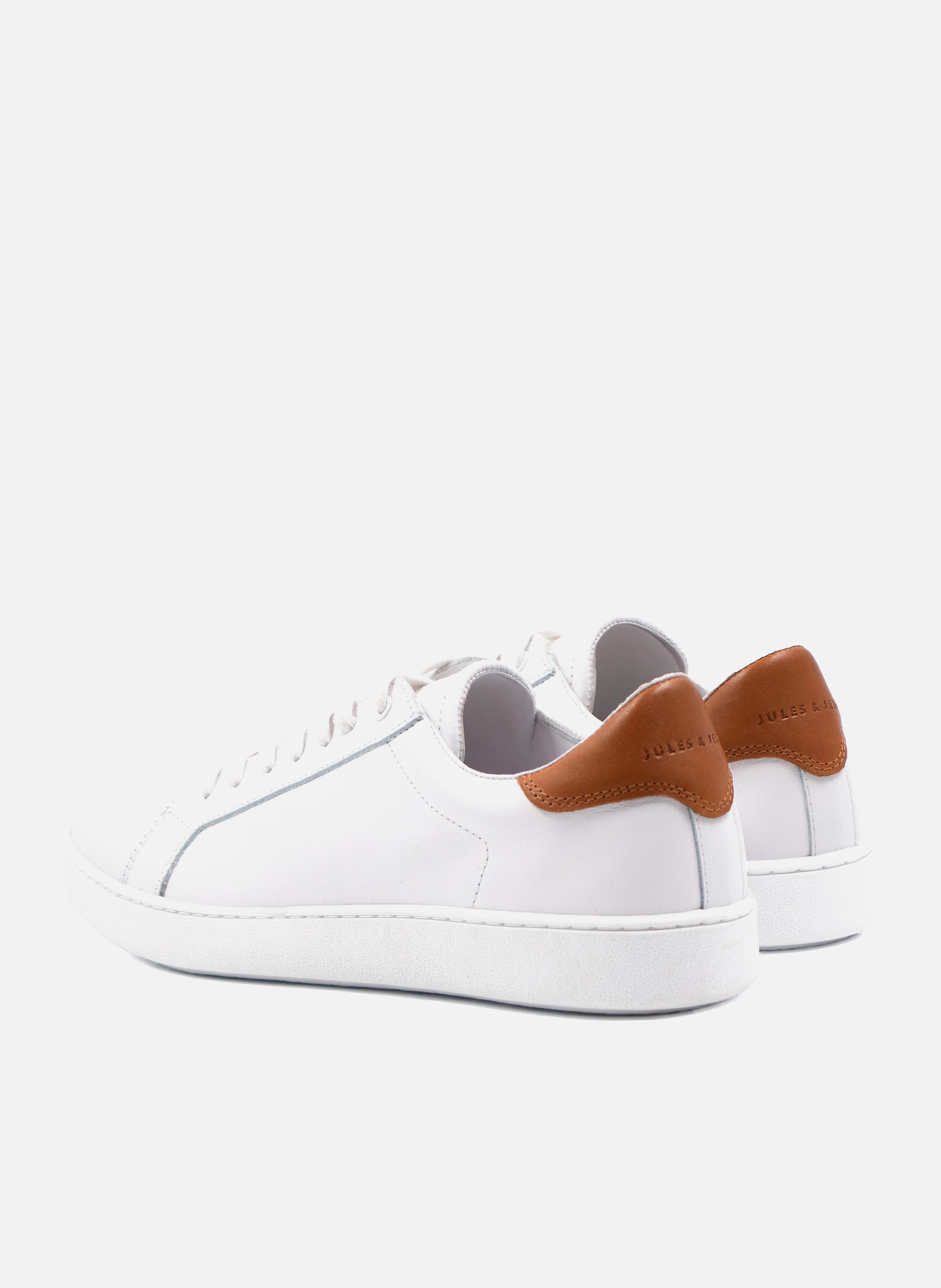 Lace-up leather tennis shoes JULES & JENN White