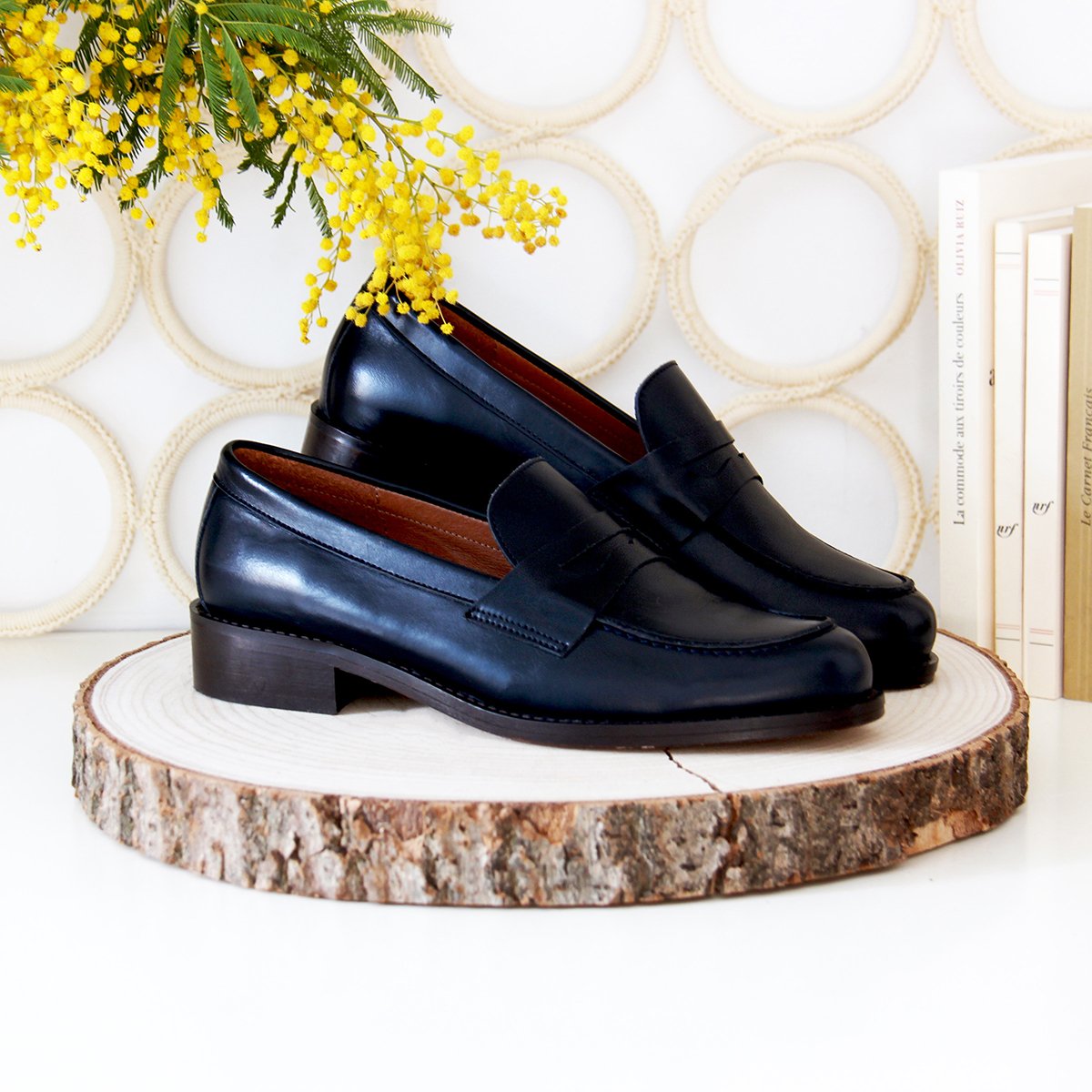Leather loafers Blue