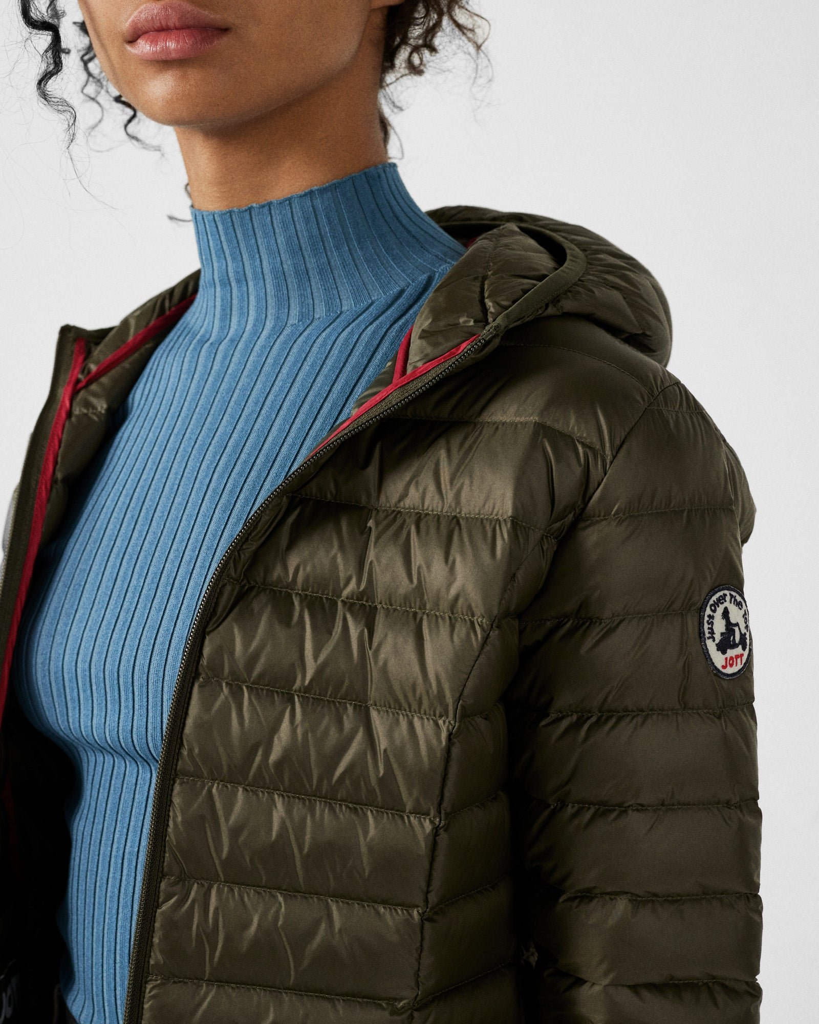 Lightweight hooded puffer jacket Cloe JOTT Green