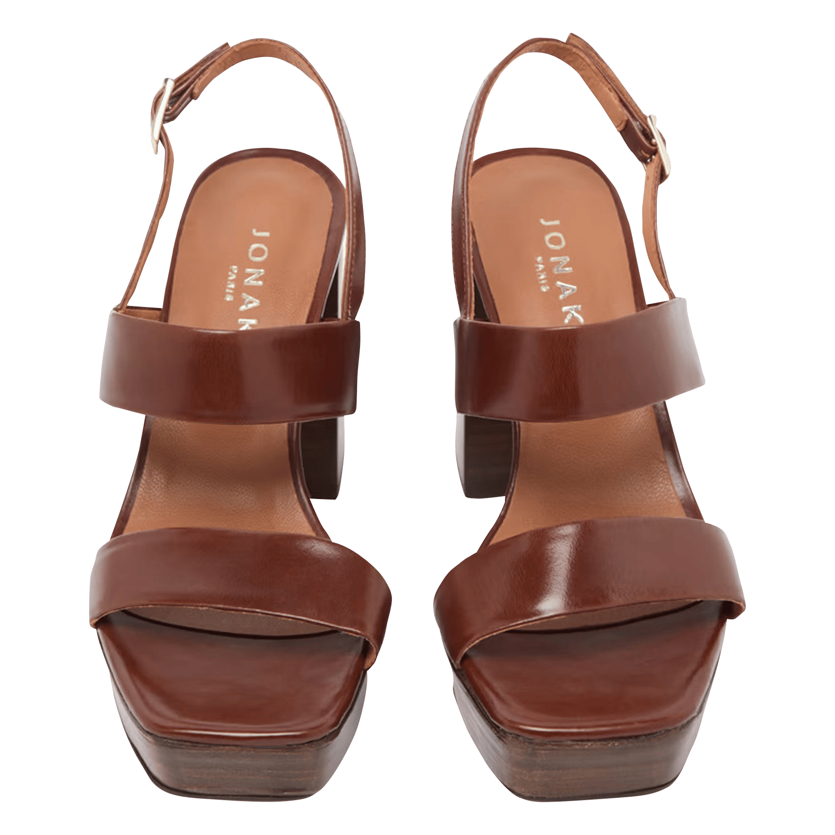 Halfhoge, leren sandalen JONAK Bruin