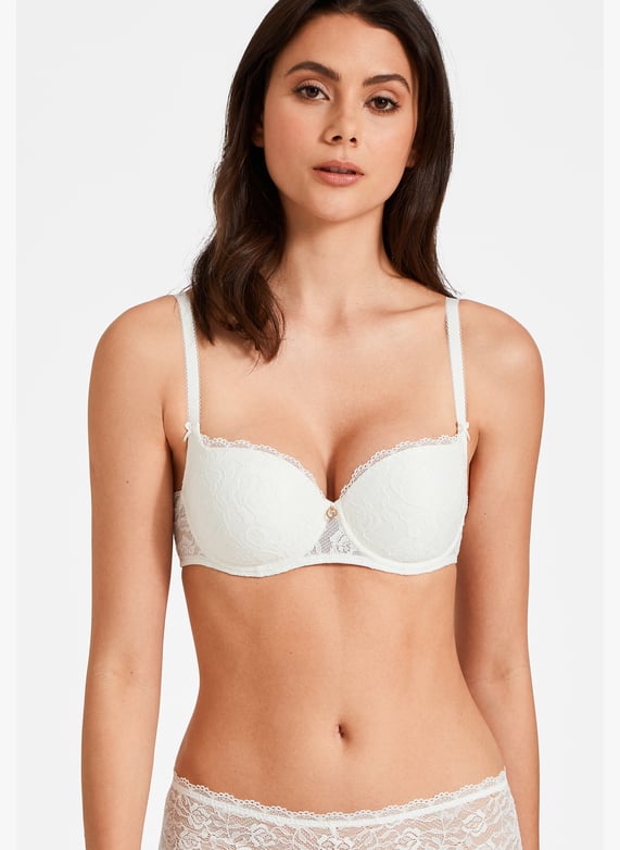 Comfort half-cup shell bra | White by AUBADE Comfort half-cup shell bra White