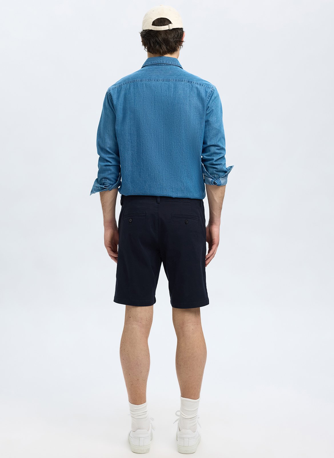 Short in blended organic cotton SELECTED Blue