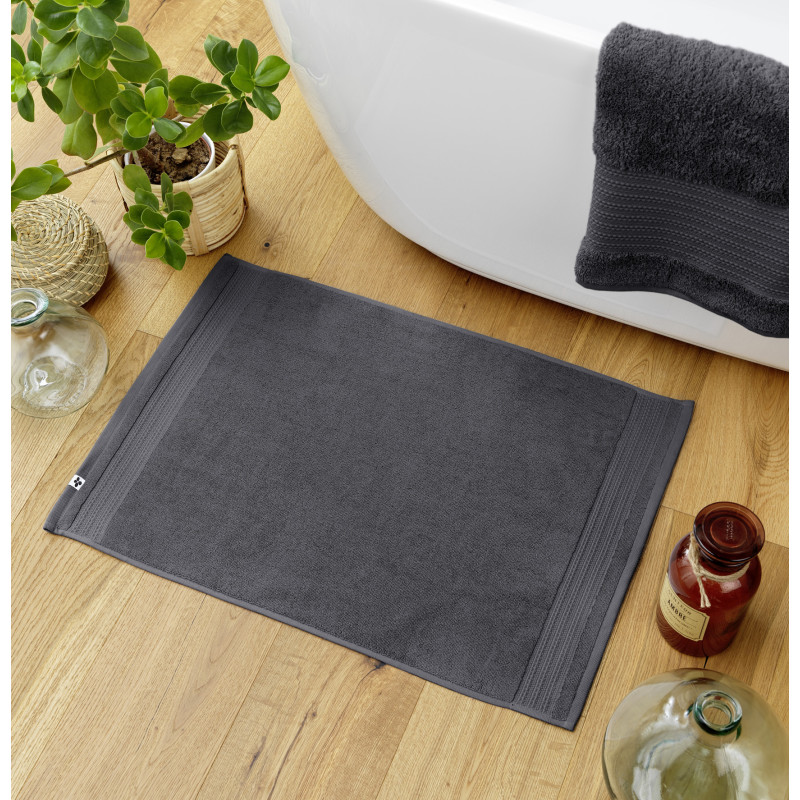 100% combed cotton bath mat L'EFFET PAPILLON Orange