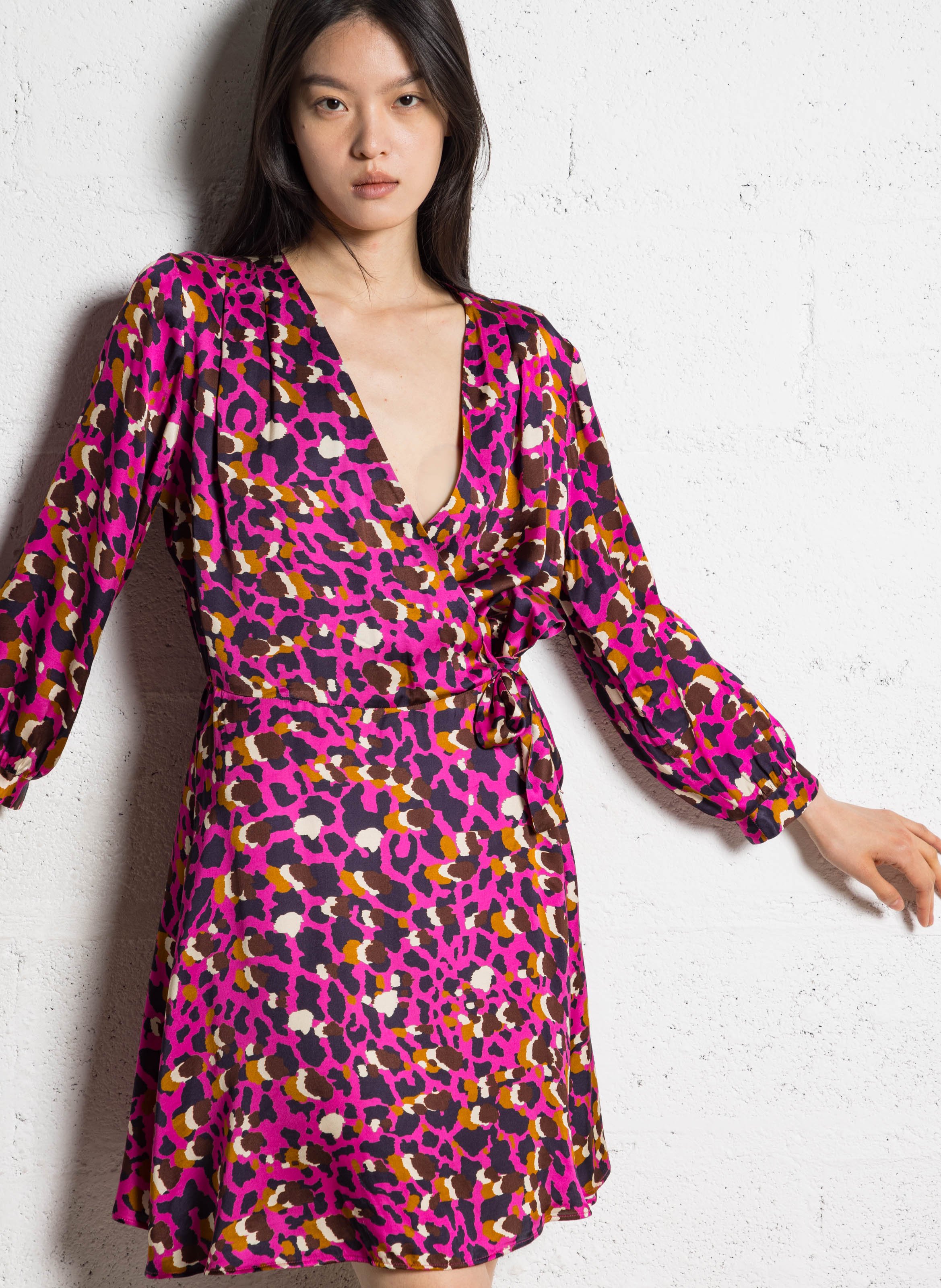 Crepe dress ONE STEP Pink