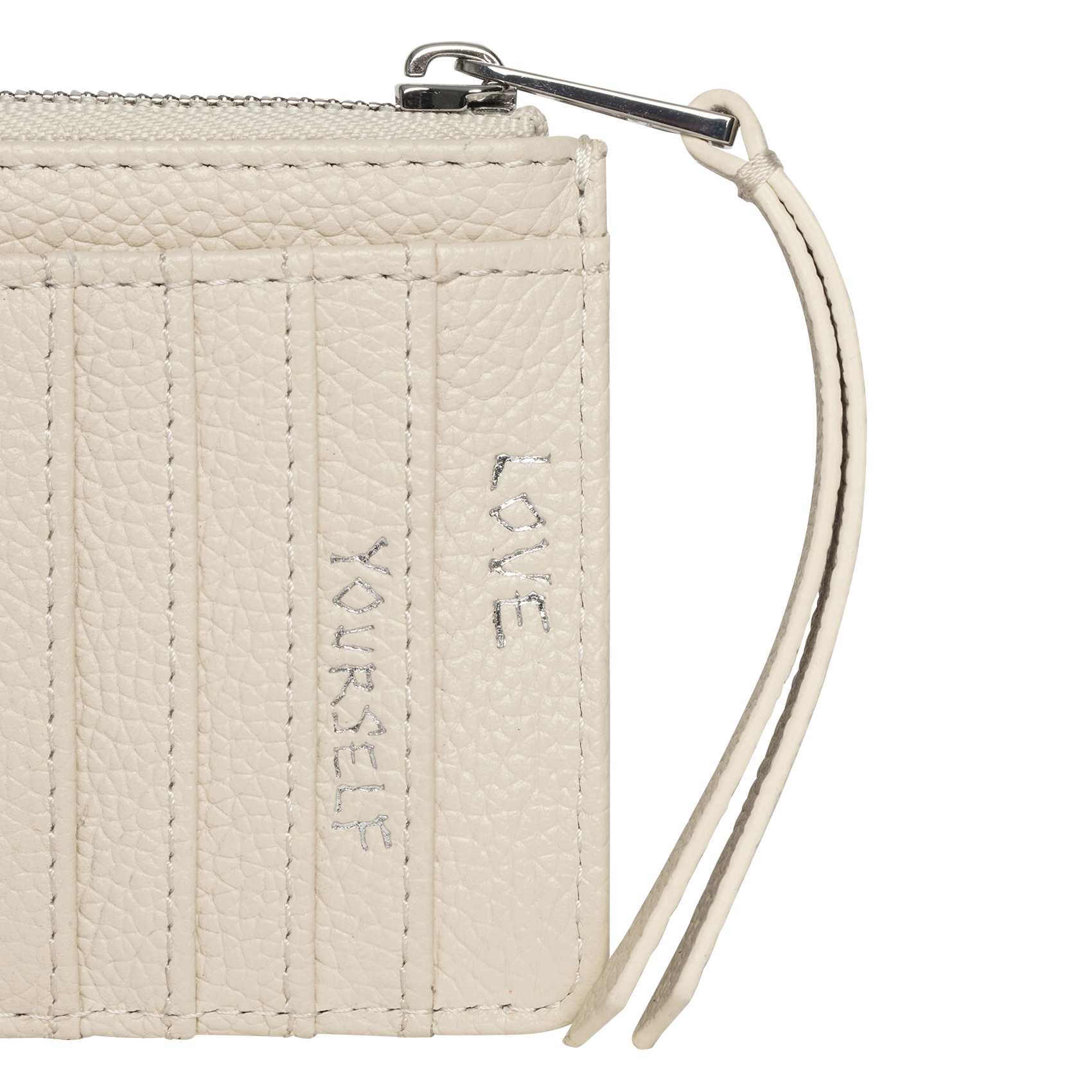 Porte-cartes en cuir grainé à imprimé ZADIG&VOLTAIRE Blanc