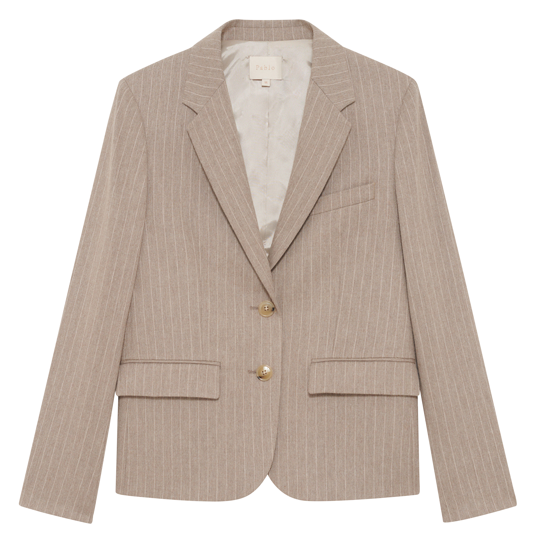Straight Striped Tailored Jacket PABLO Beige