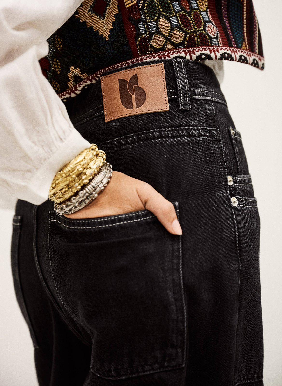 Gekleurde straight-fit jeans met 5 zakken BA&SH Zwart