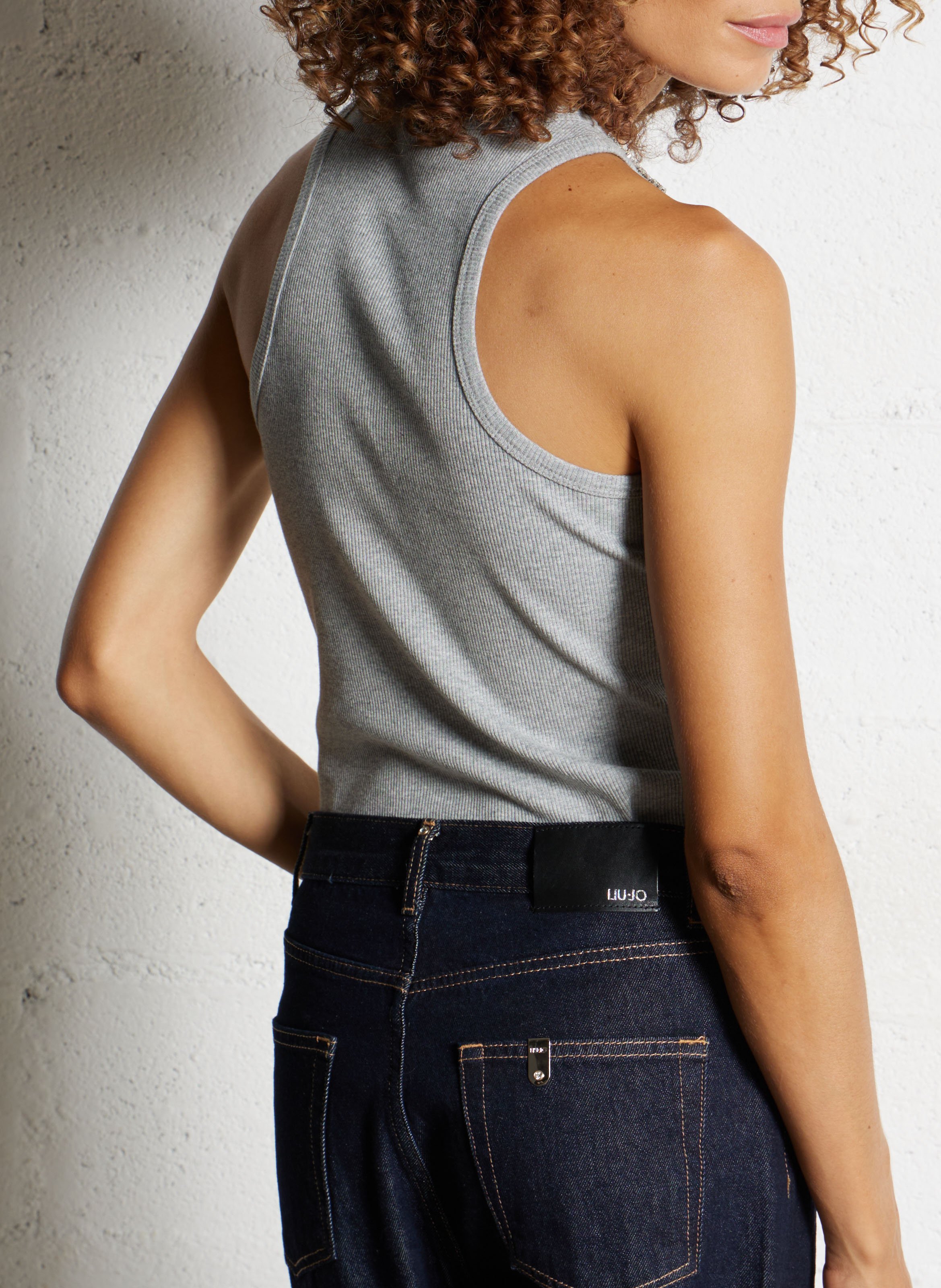 Effen singlet met ronde hals LIU JO Grijs