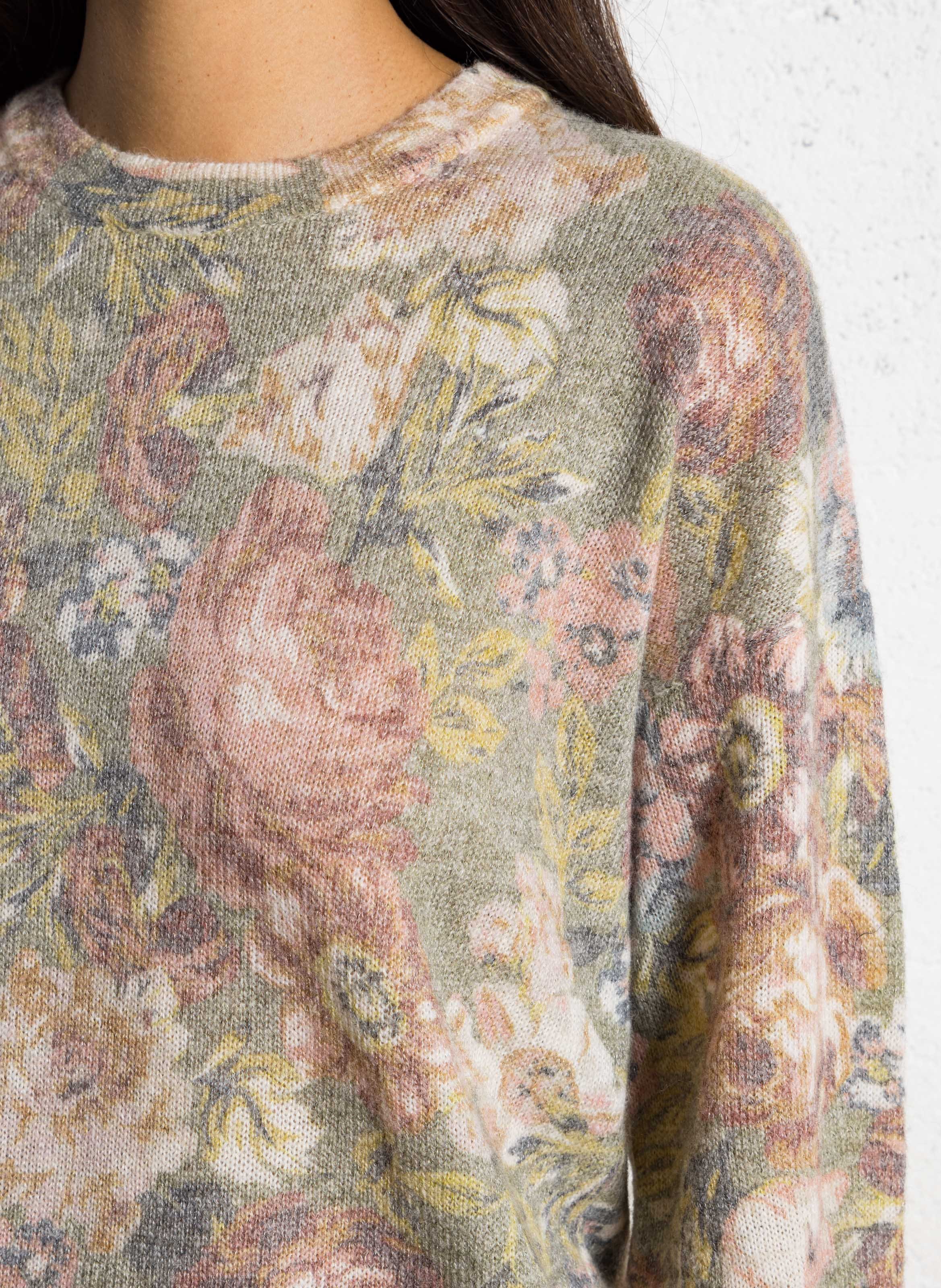 Pull droit col rond en laine mélangée LIU JO Multicolore