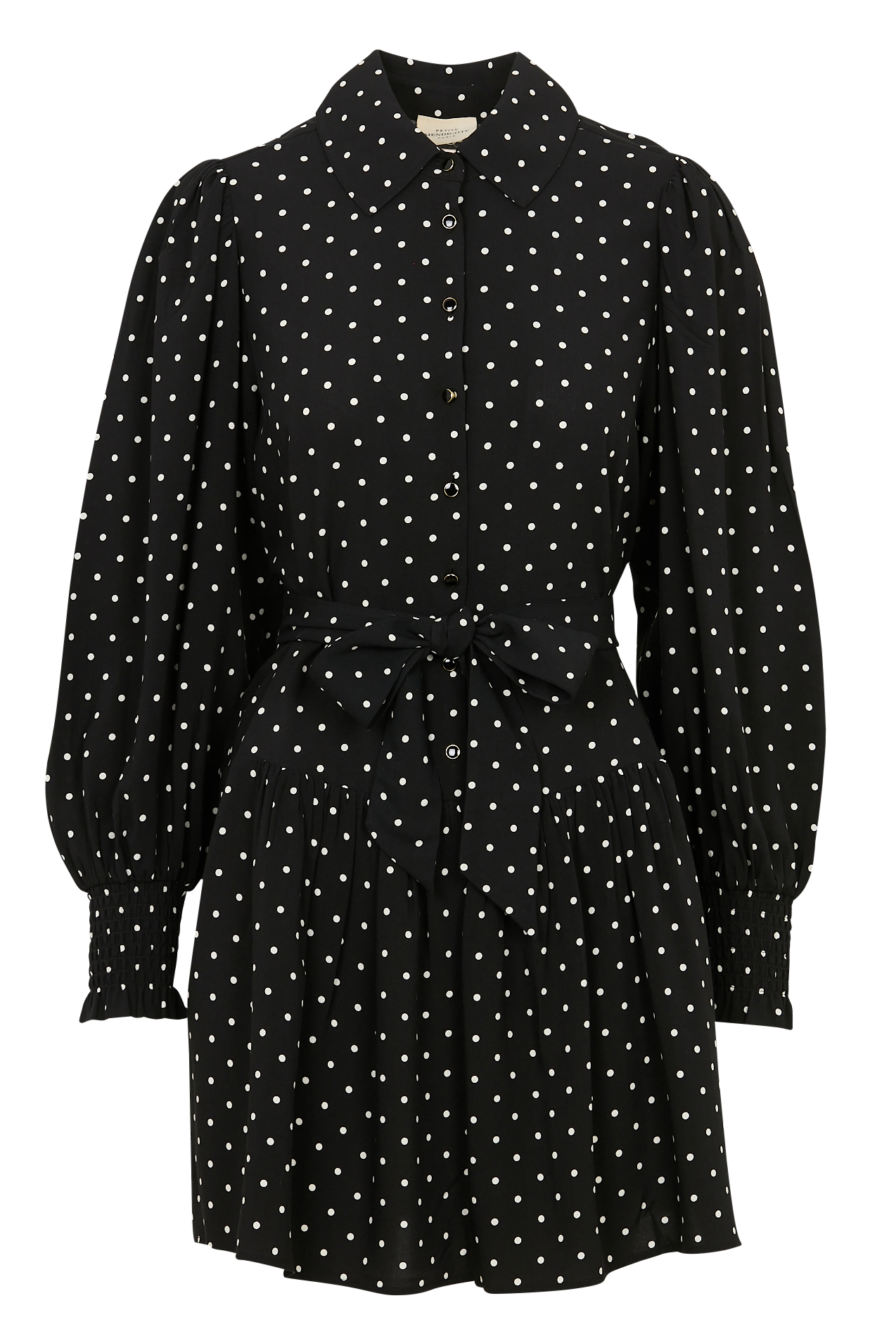Loose fit dress with classic polka dot collar PETITE MENDIGOTE Black