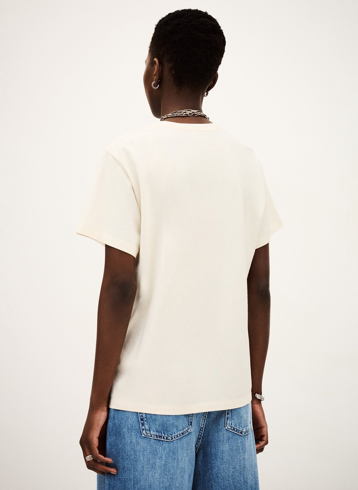 Straight screen-printed round-neck T-shirt BA&SH Beige