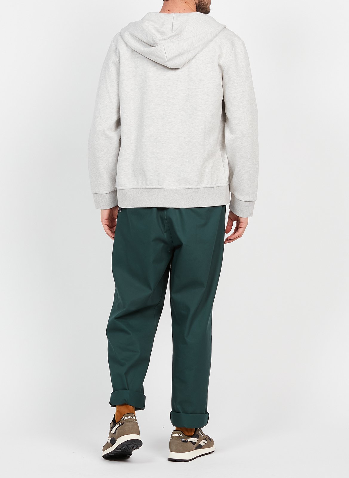 Sweater van katoenmix met capuchon Grijs