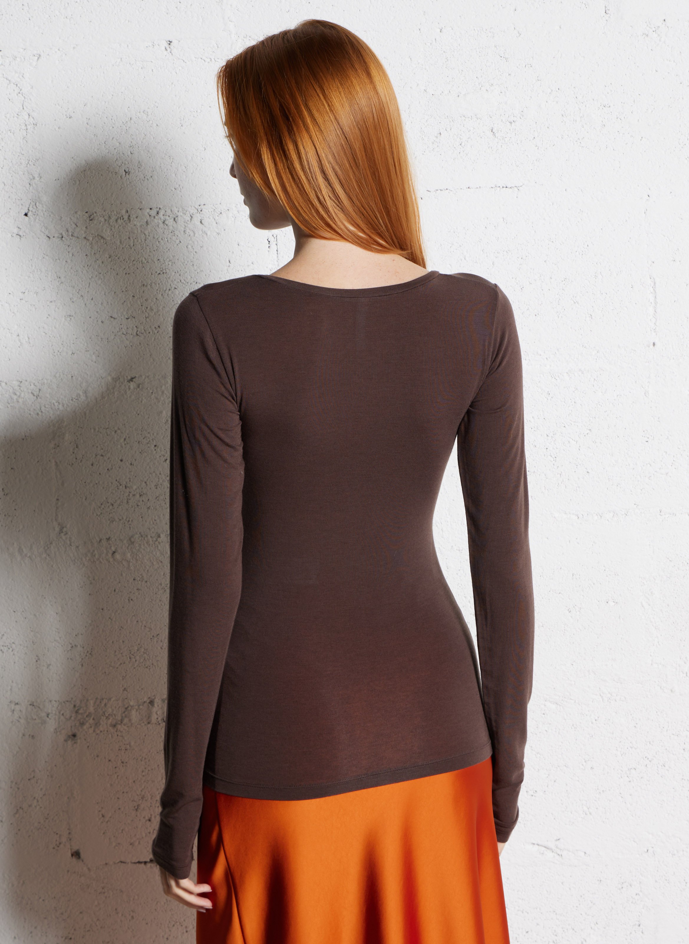 Fitted round neck T-shirt IMPERIAL Brown